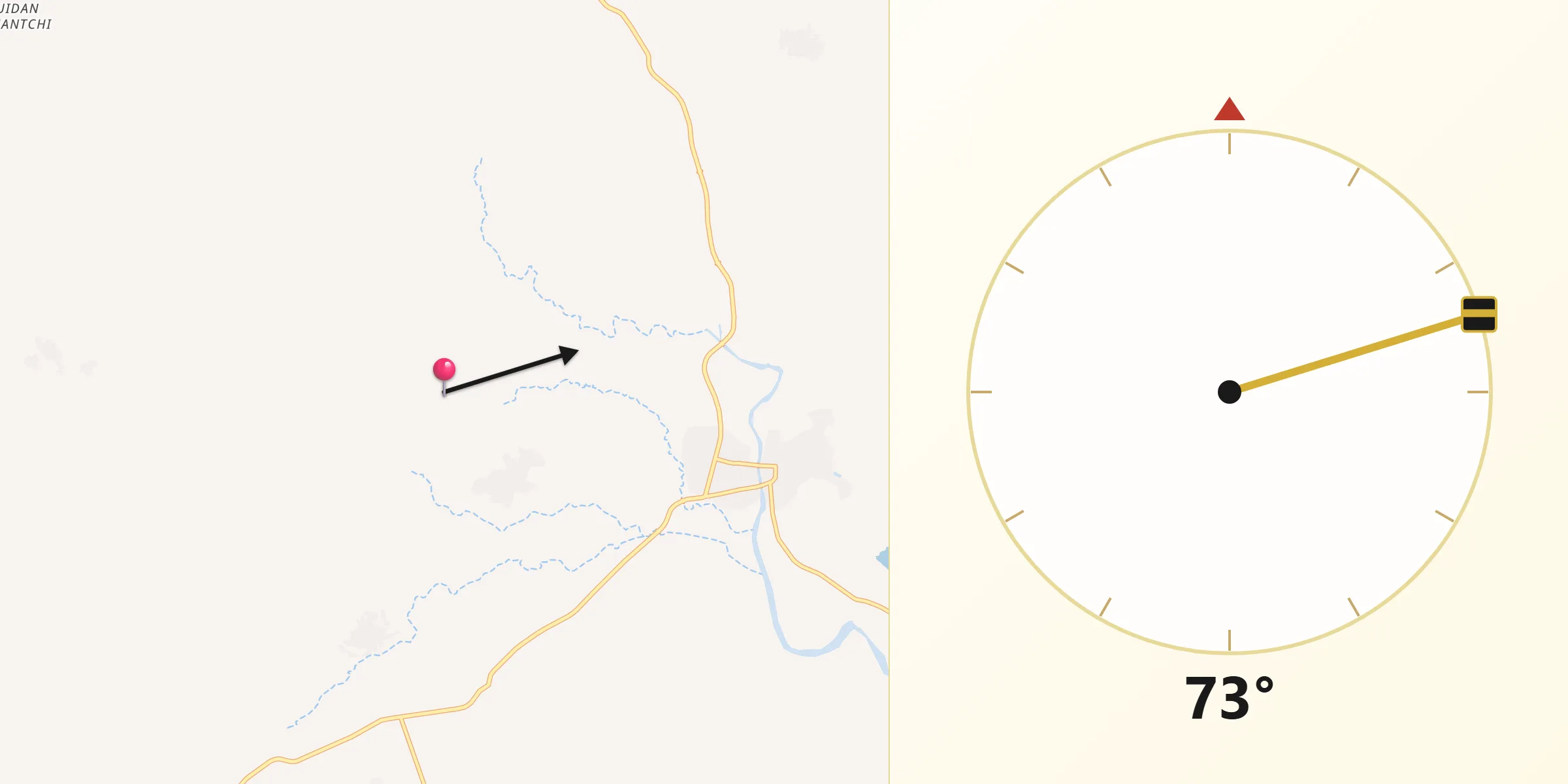 Alkibla daga Département de Bouza zuwa Makka