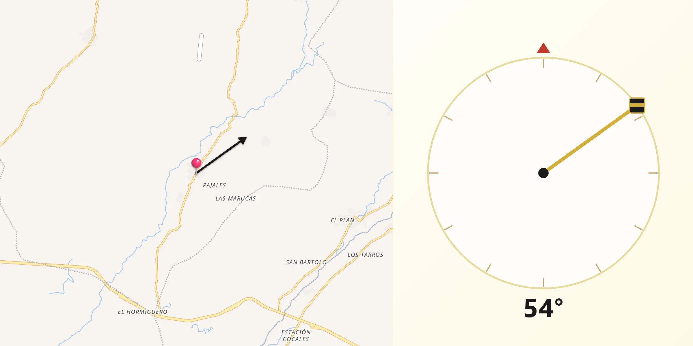 Dirección de la Qibla desde Santa Bárbara