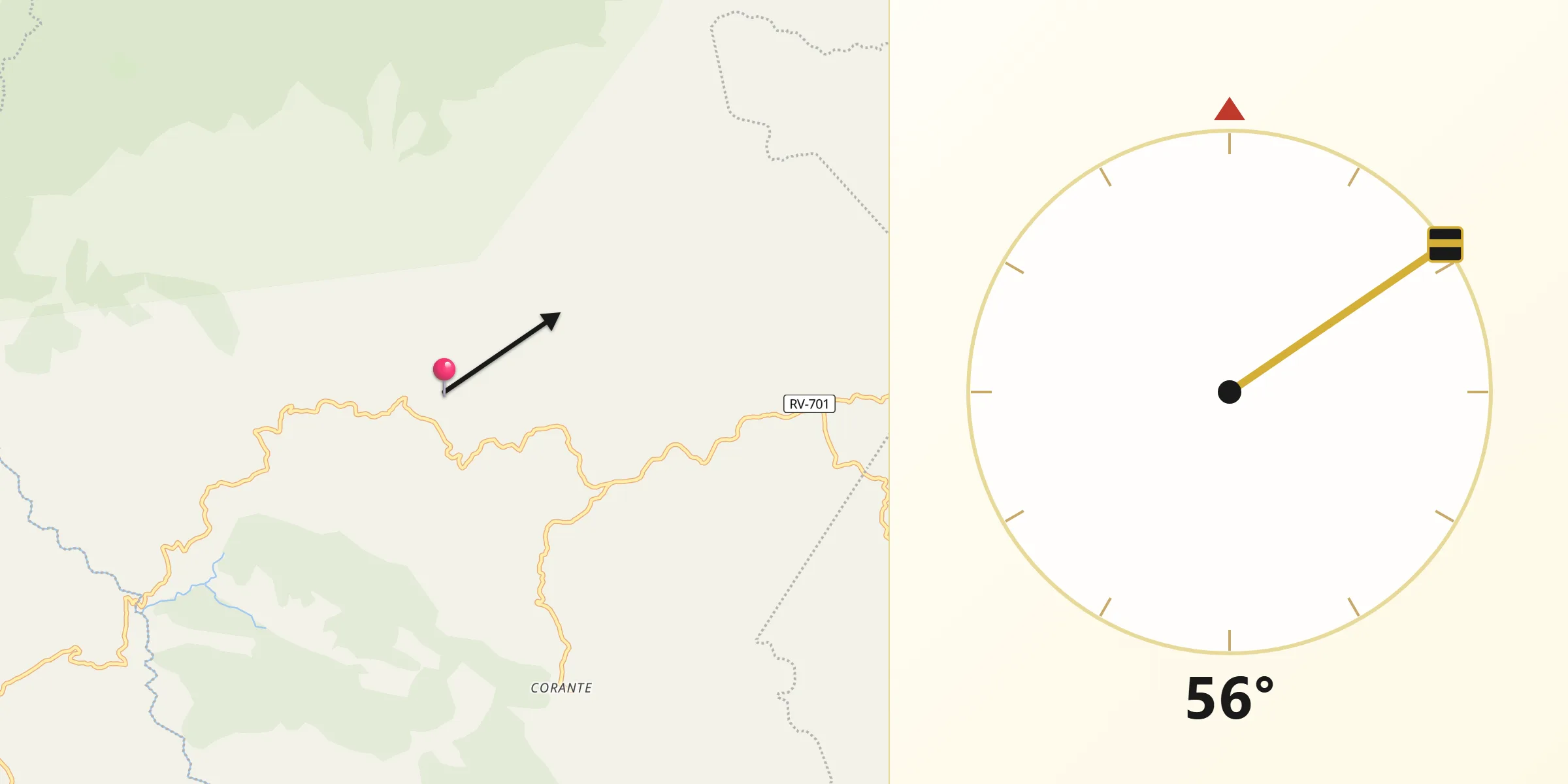 Dirección de la Qibla desde San Manuel Colohete