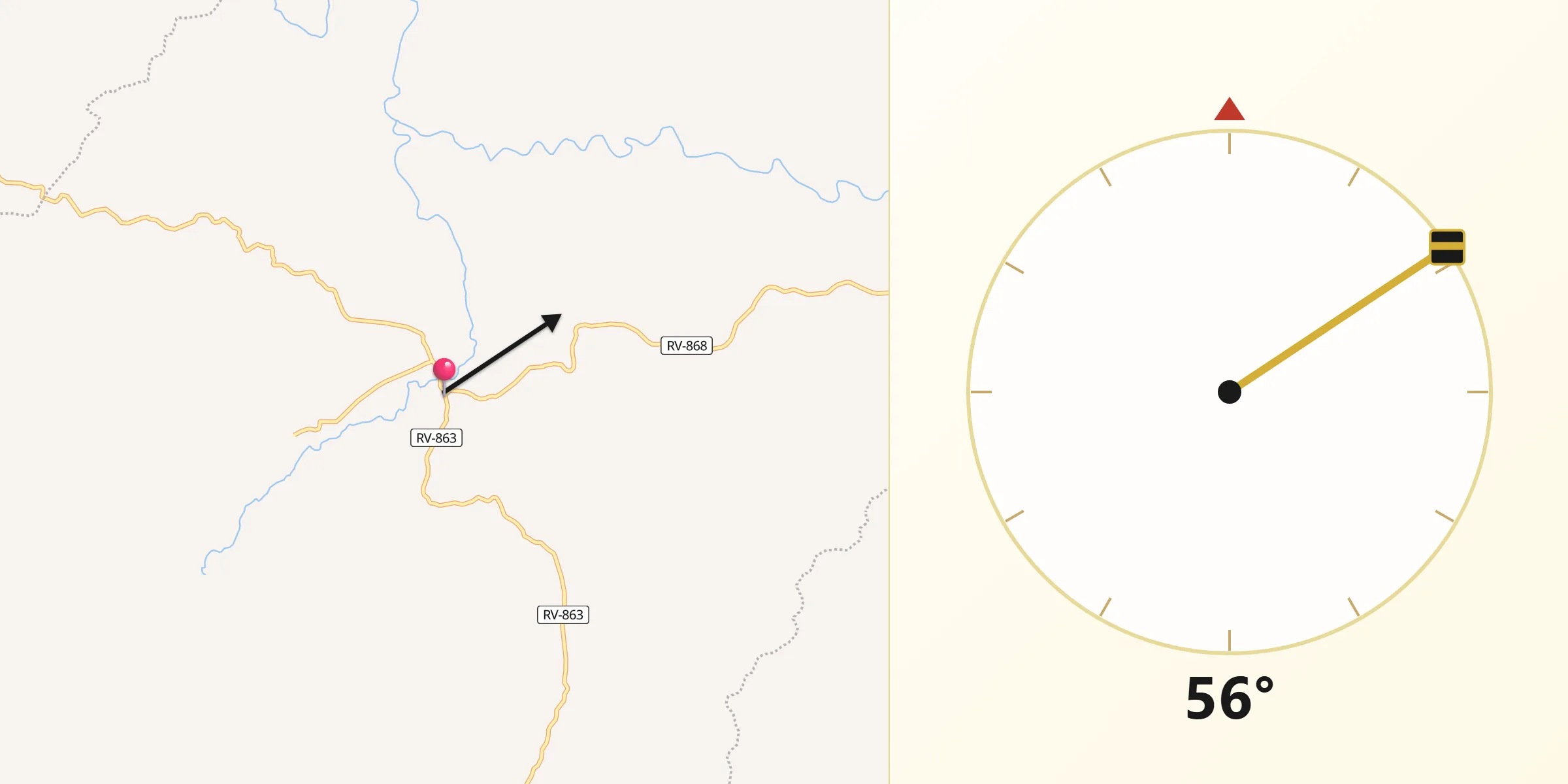 Dirección de la Qibla desde Agalteca