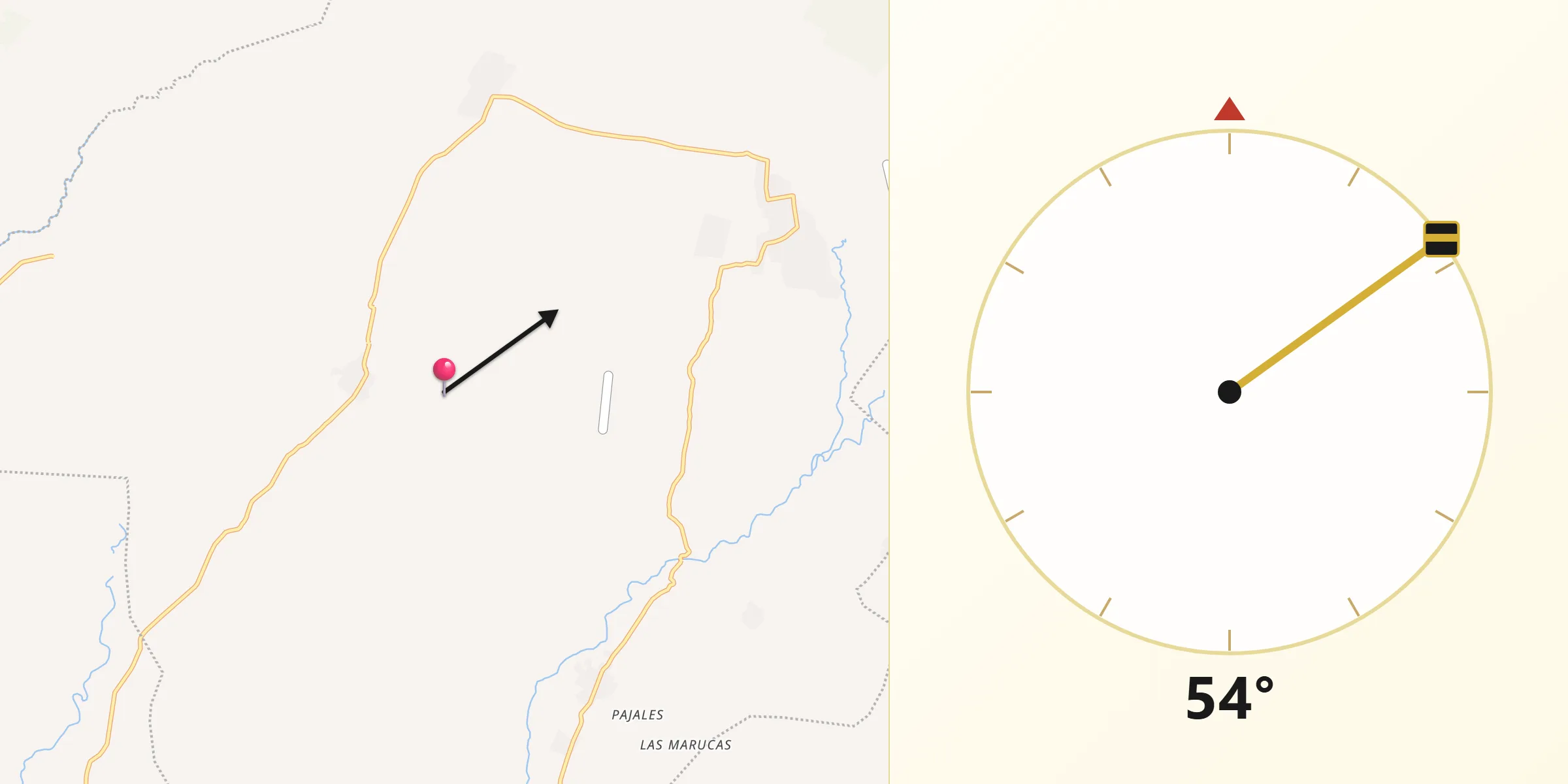 Dirección de la Qibla desde Municipio de Santa Bárbara