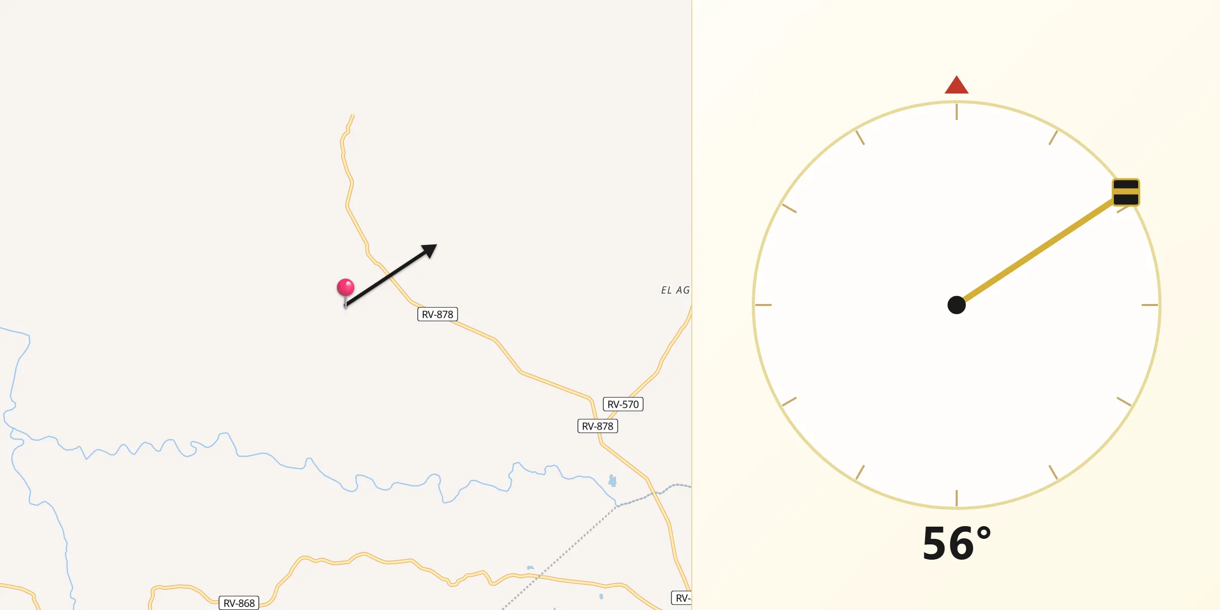 Dirección de la Qibla desde Cedros