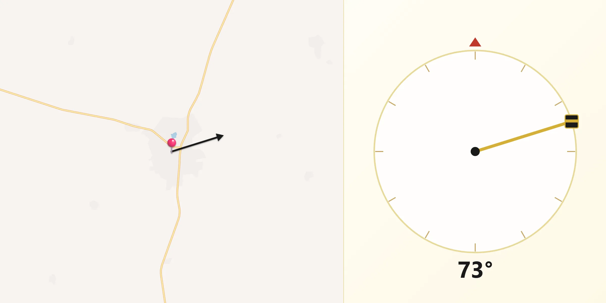 Direction vers la Qibla depuis Dakoro