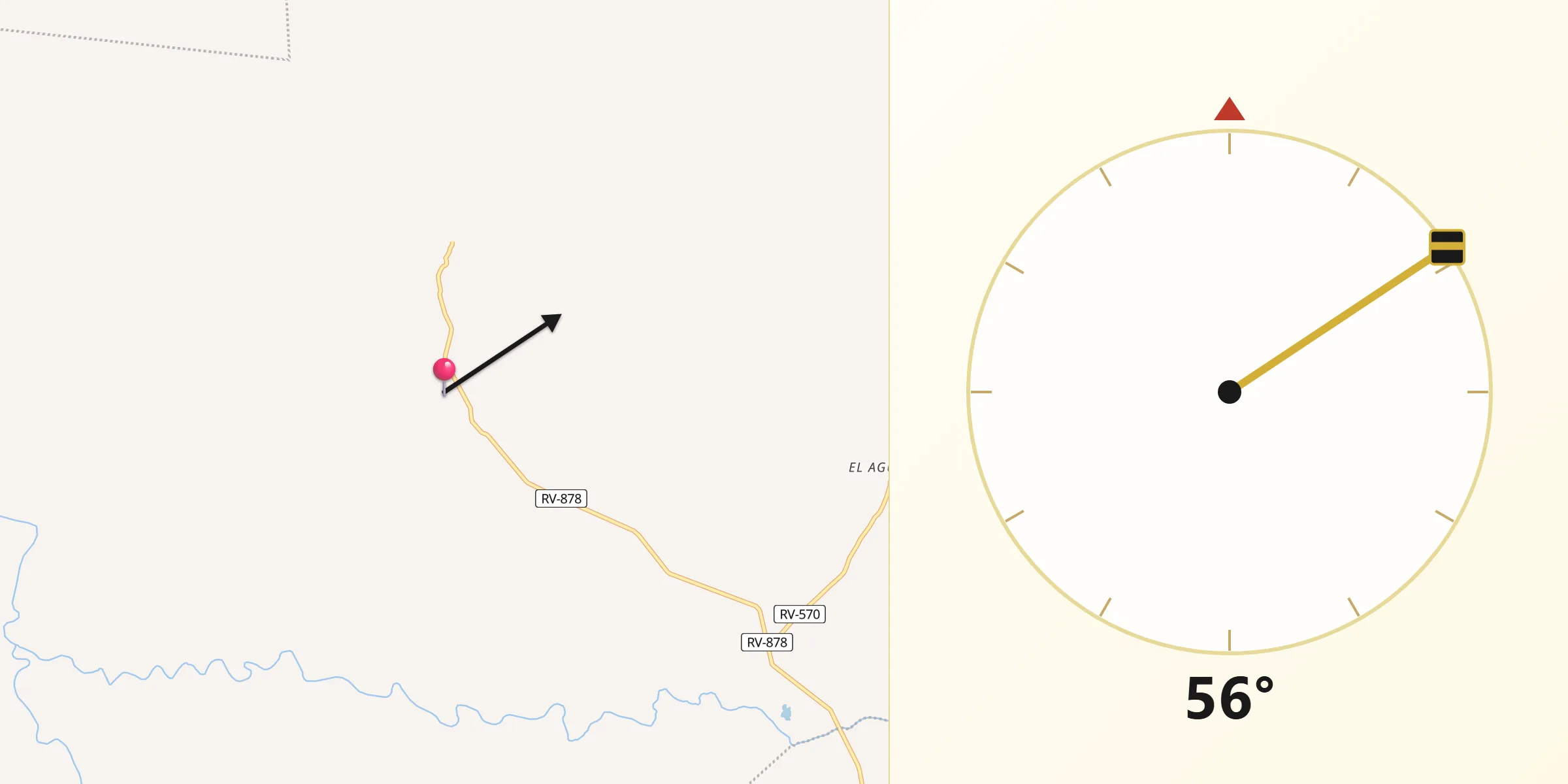 Dirección de la Qibla desde El Suyatal
