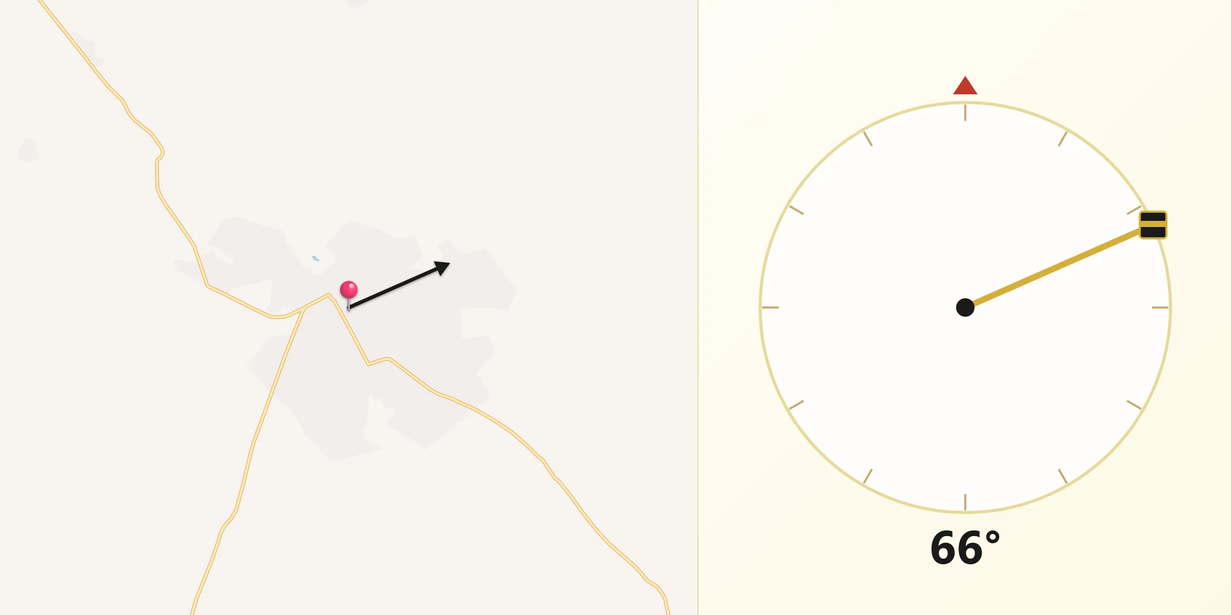Direction vers la Qibla depuis Biltine