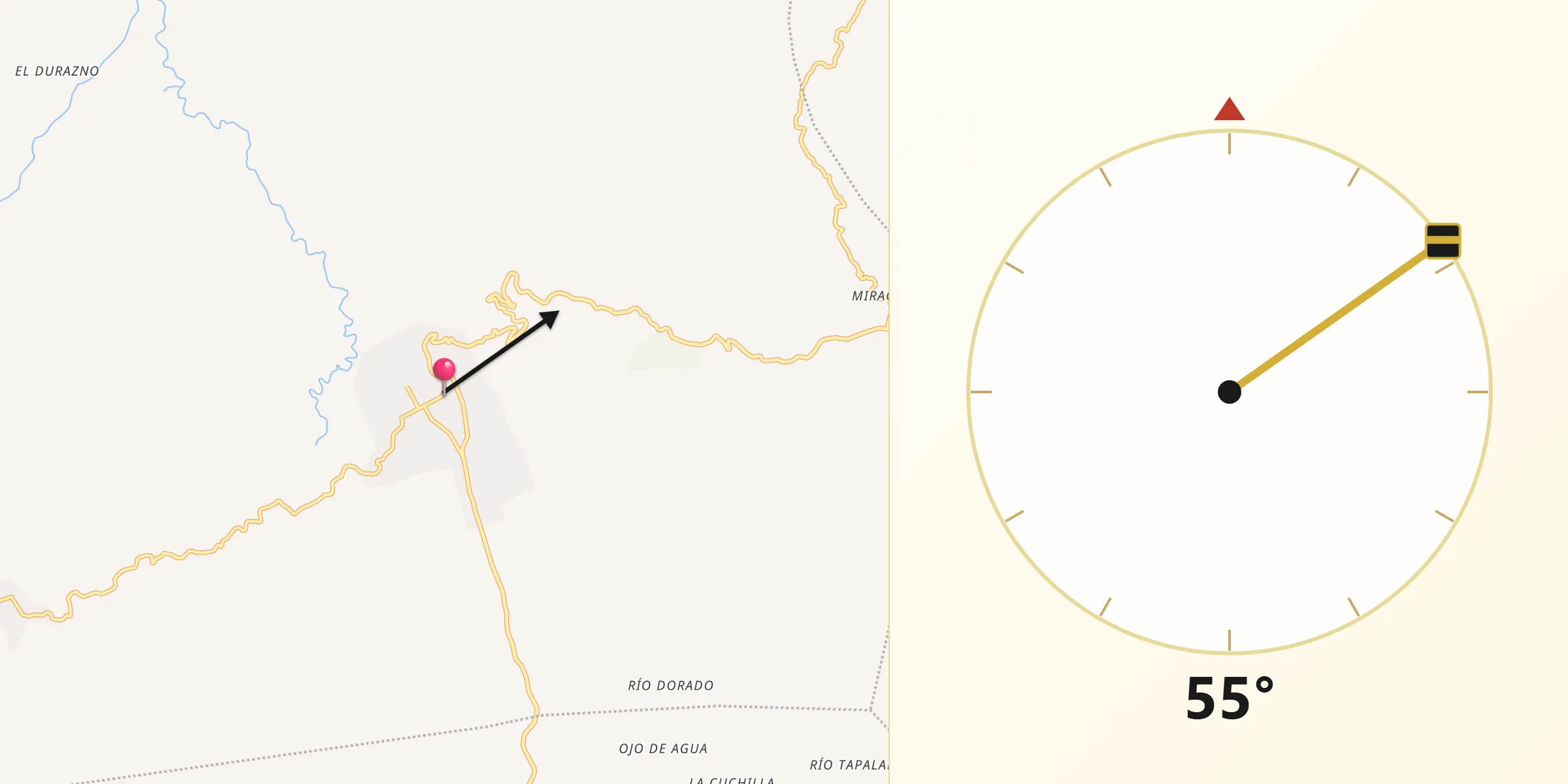 Dirección de la Qibla desde Mataquescuintla