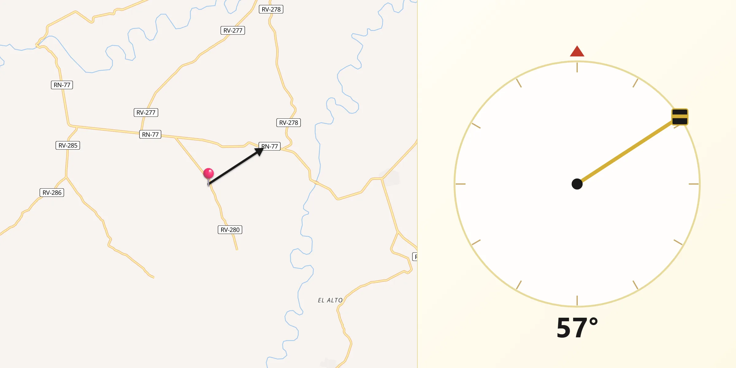 Dirección de la Qibla desde San Nicolás