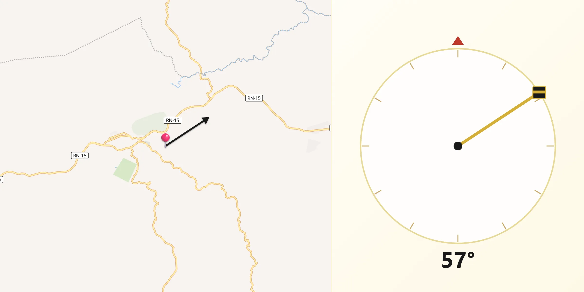 Dirección de la Qibla desde Campamento