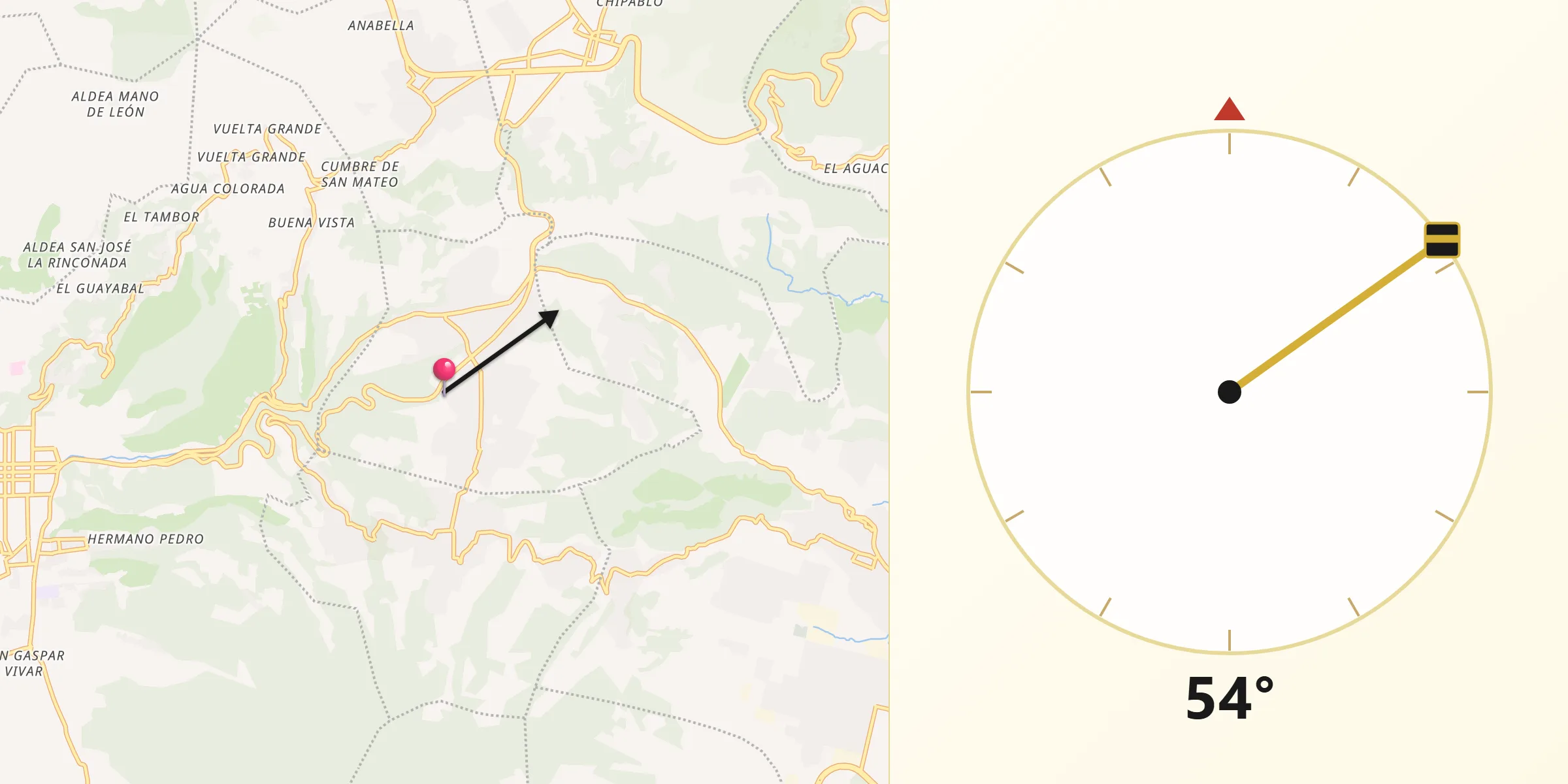 Dirección de la Qibla desde Municipio de Santa Lucía Milpas Altas