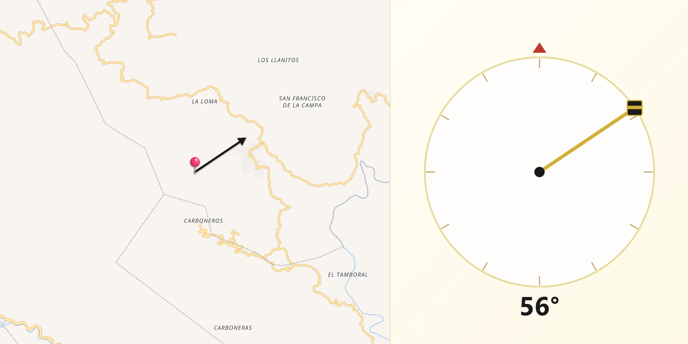 Dirección de la Qibla desde El Rosario