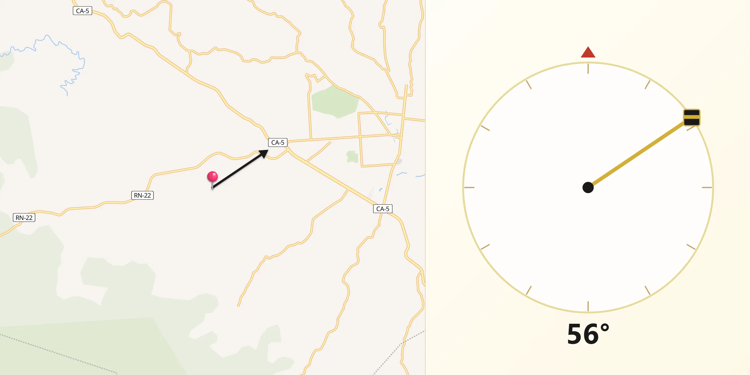 Dirección de la Qibla desde El Porvenir