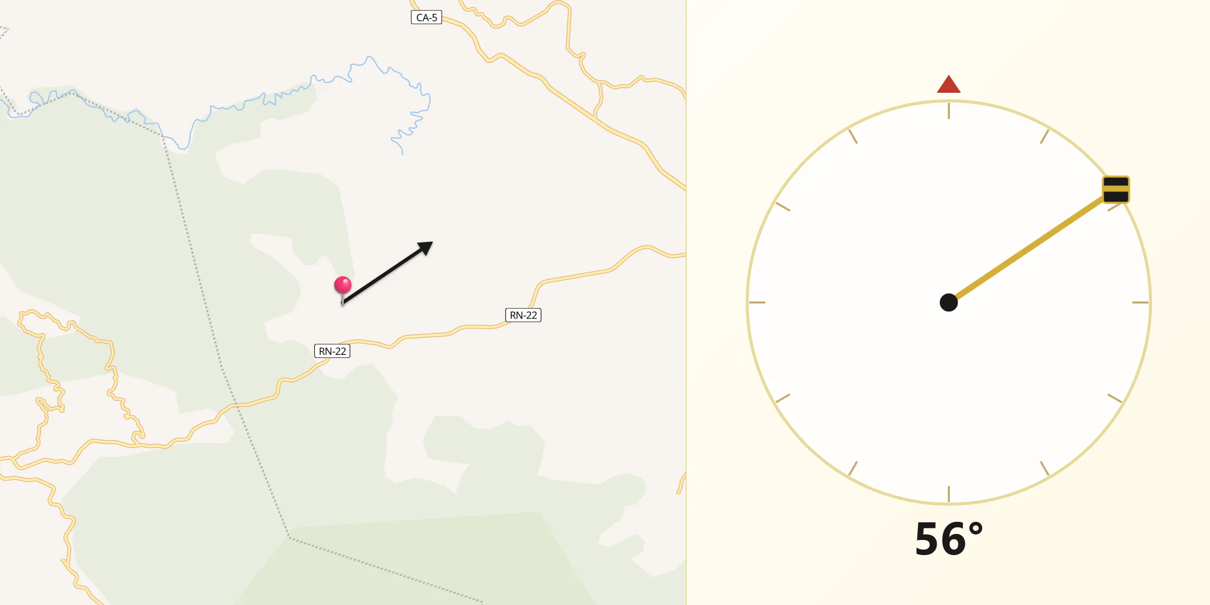 Dirección de la Qibla desde El Rincón