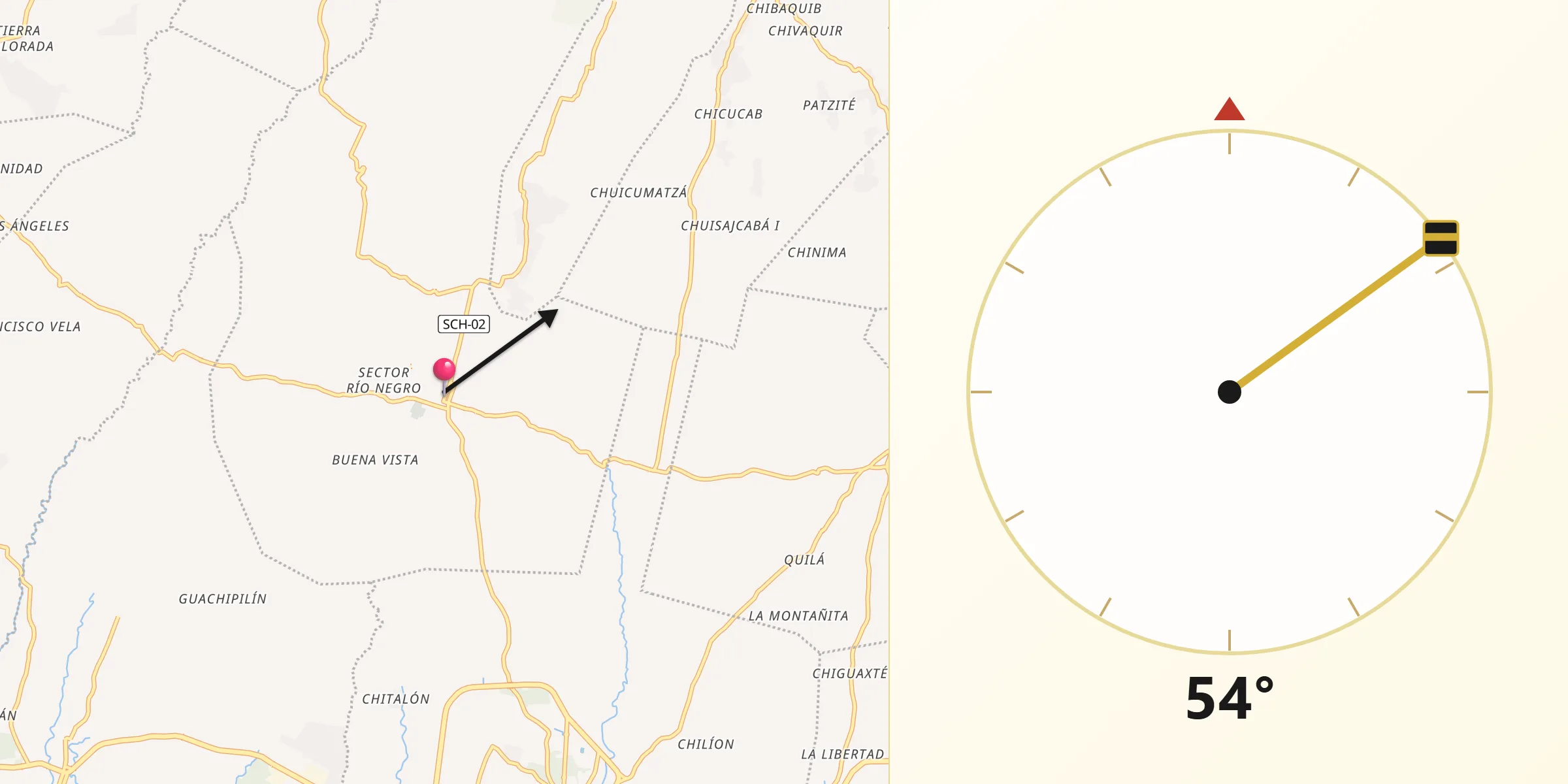 Dirección de la Qibla desde San Francisco Zapotitlán