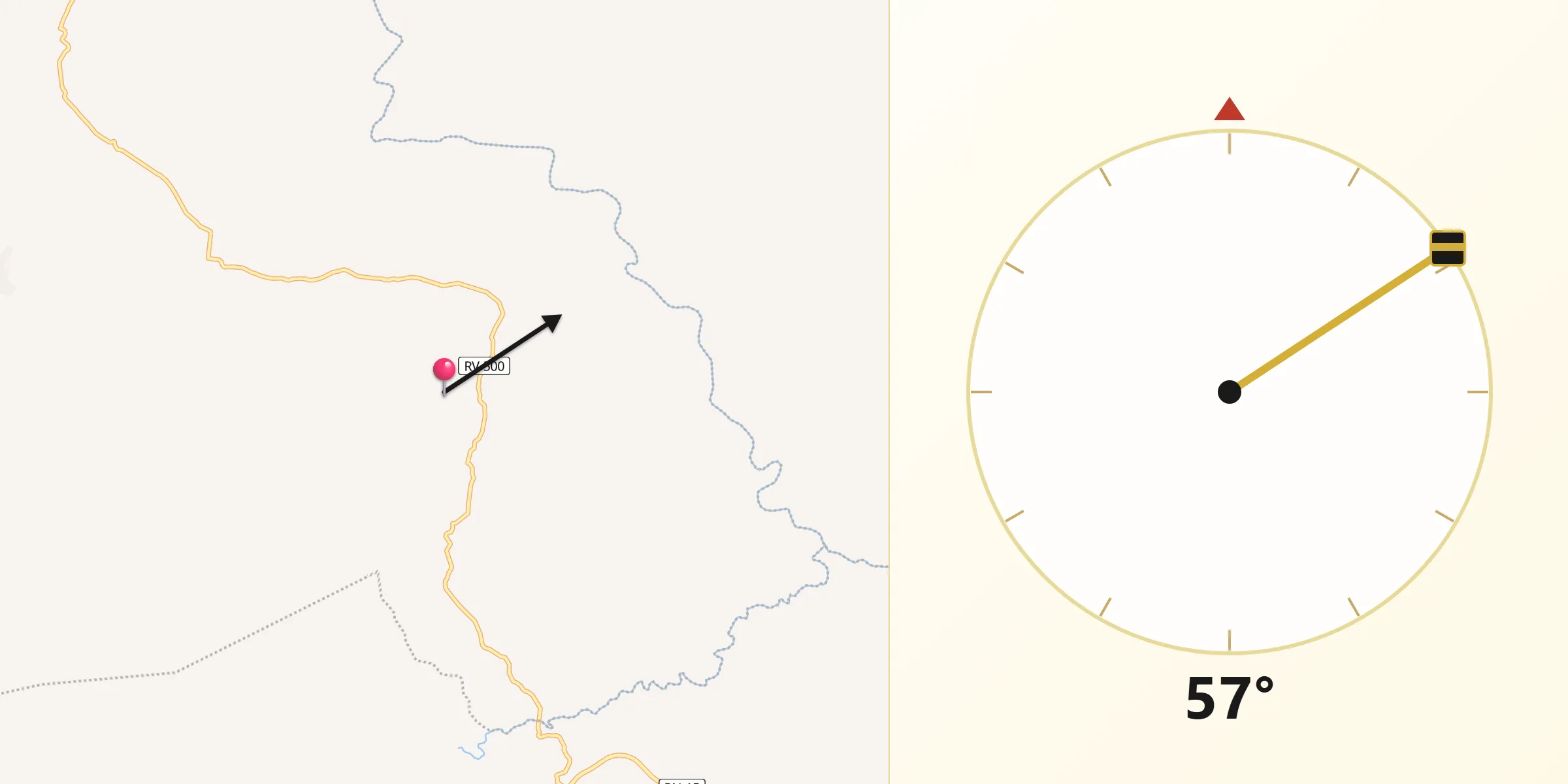 Dirección de la Qibla desde Concordia