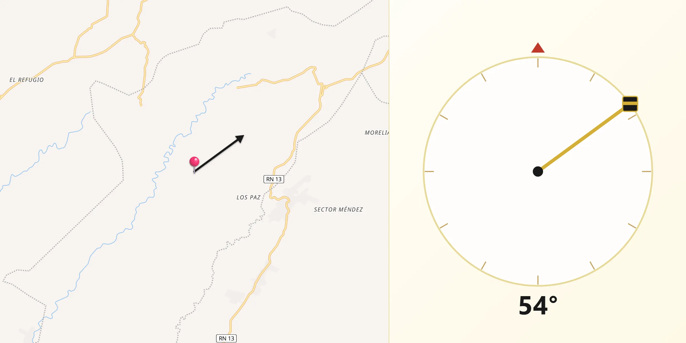Dirección de la Qibla desde Municipio de Flores Costa Cuca