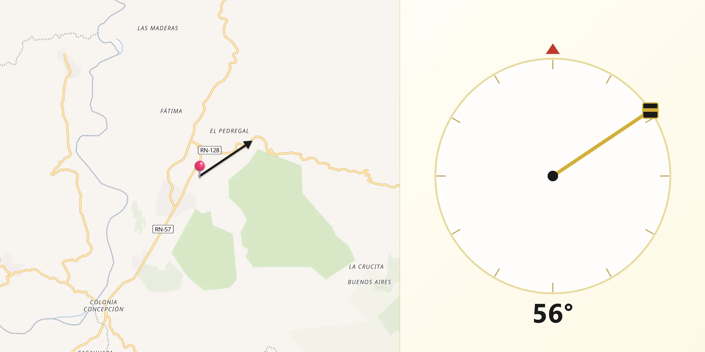 Dirección de la Qibla desde San Antonio de la Cuesta