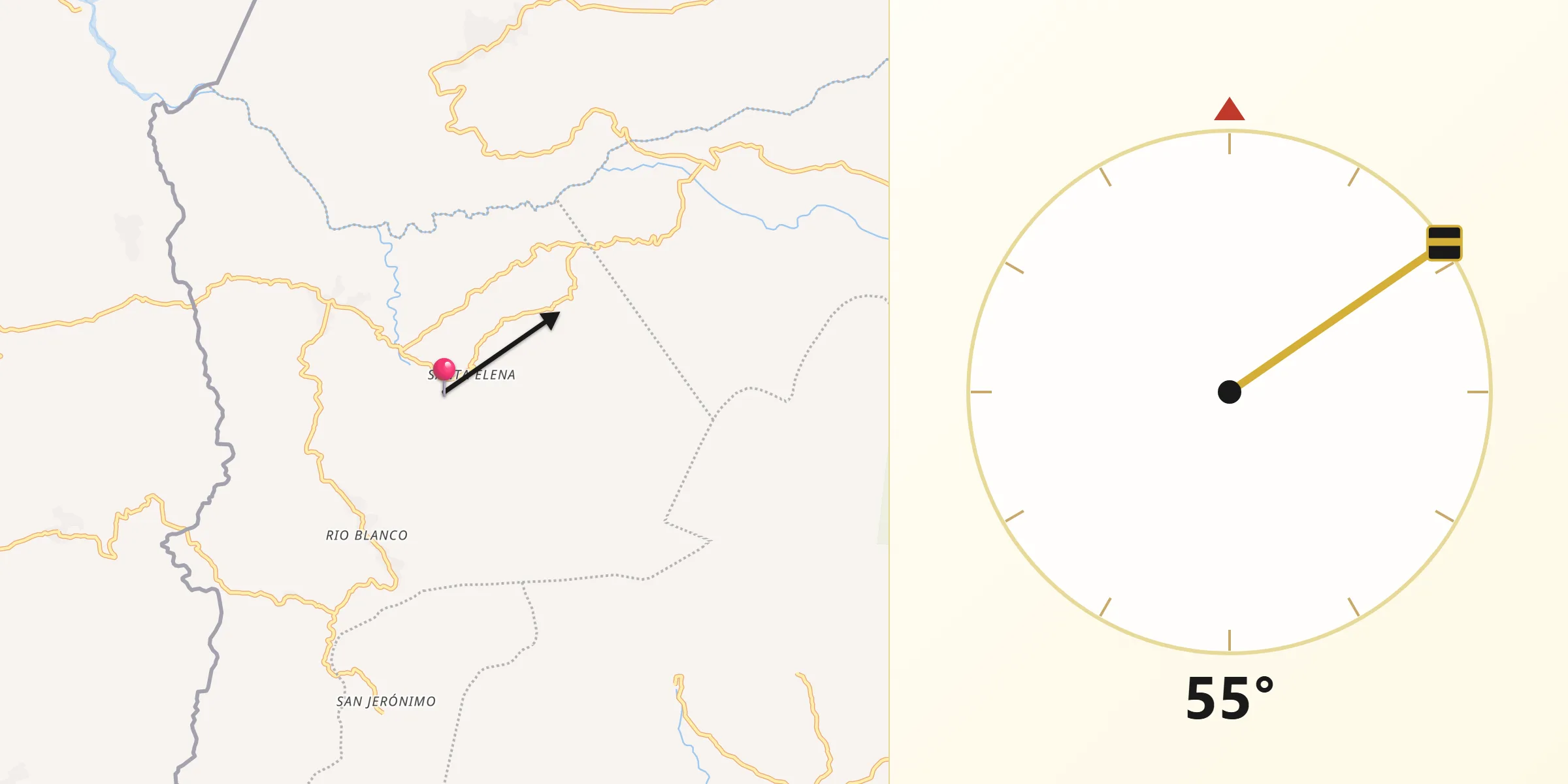 Dirección de la Qibla desde San Jorge