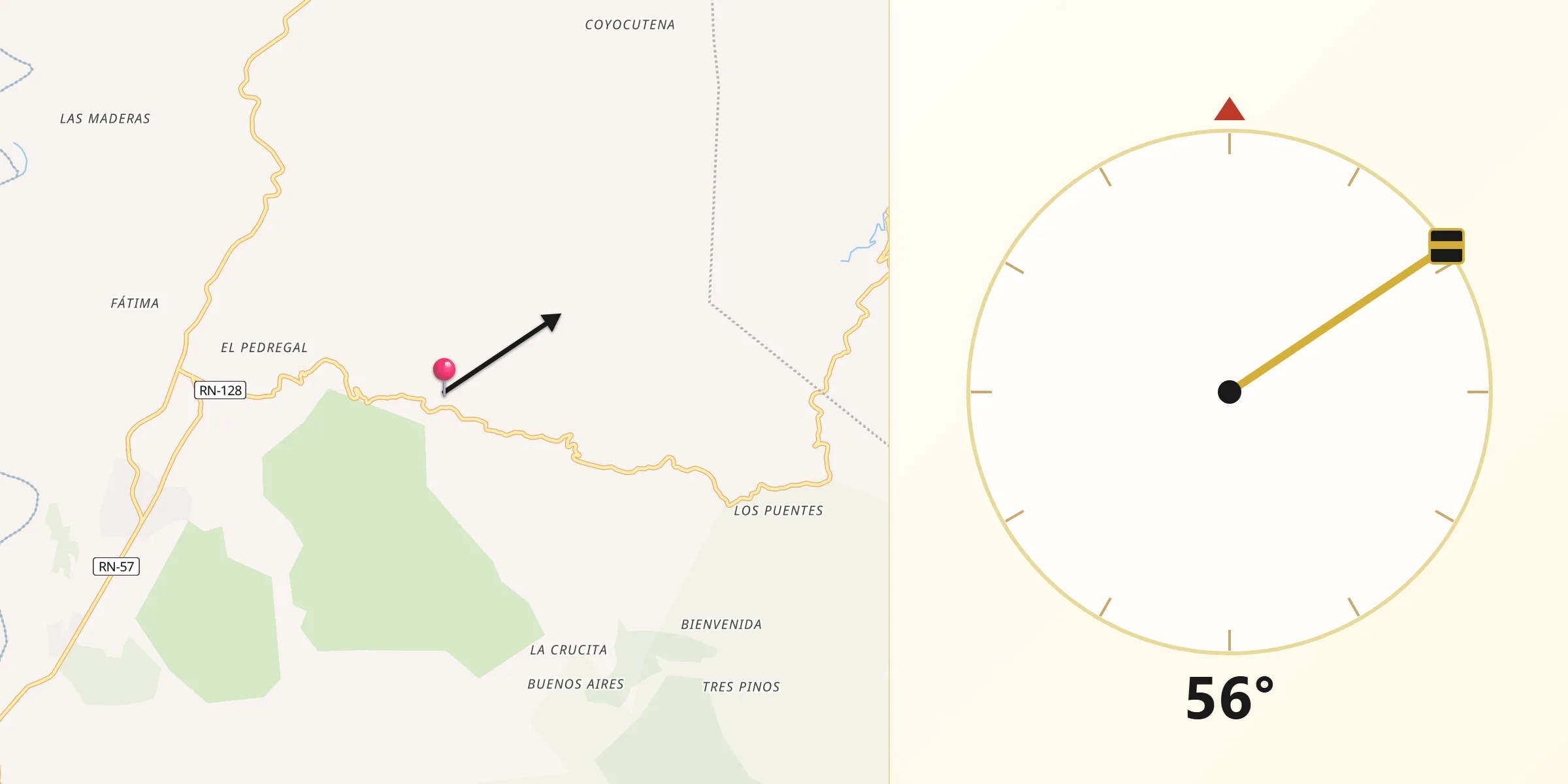 Dirección de la Qibla desde San Jerónimo