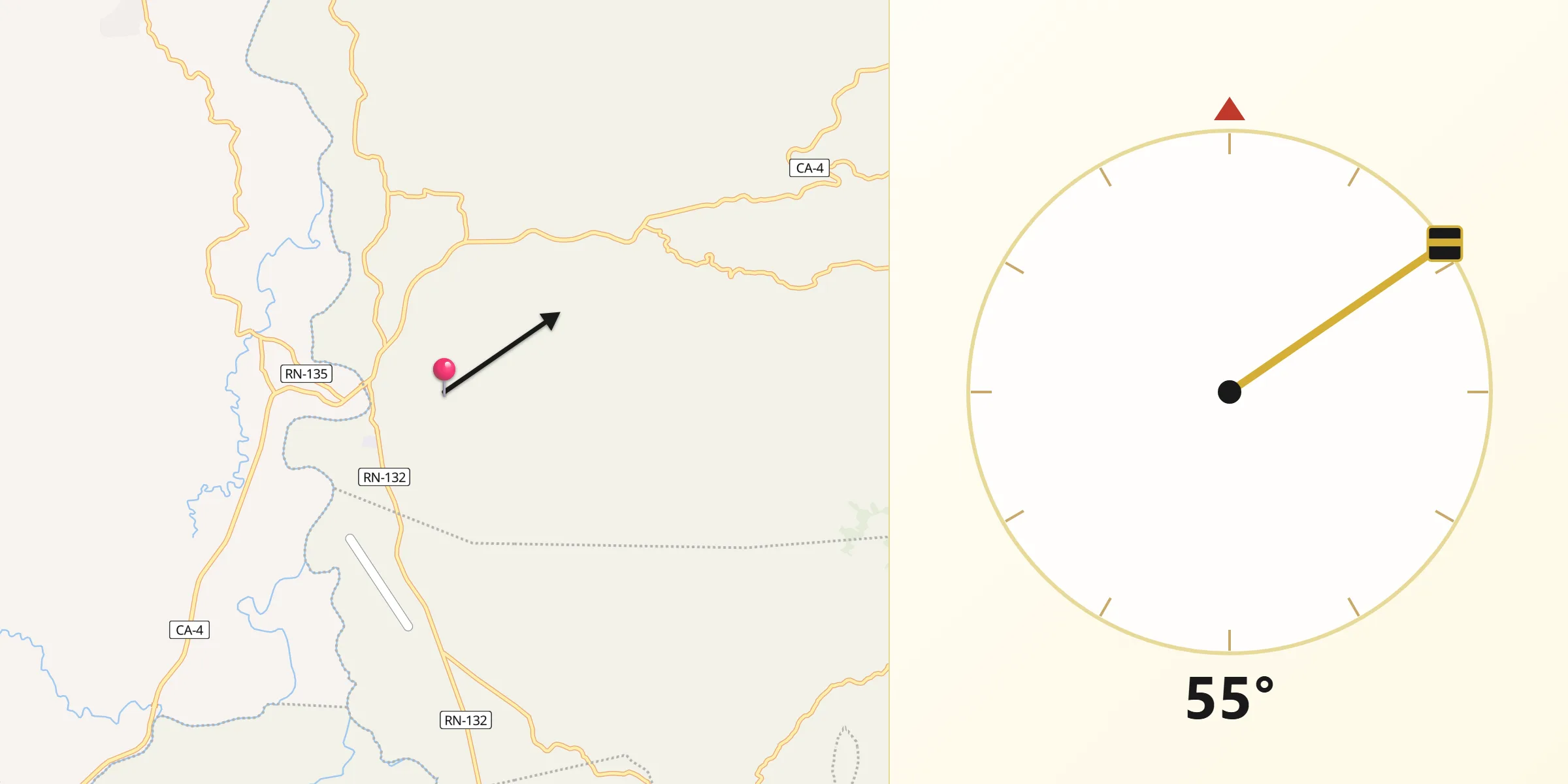 Dirección de la Qibla desde Cucuyagua