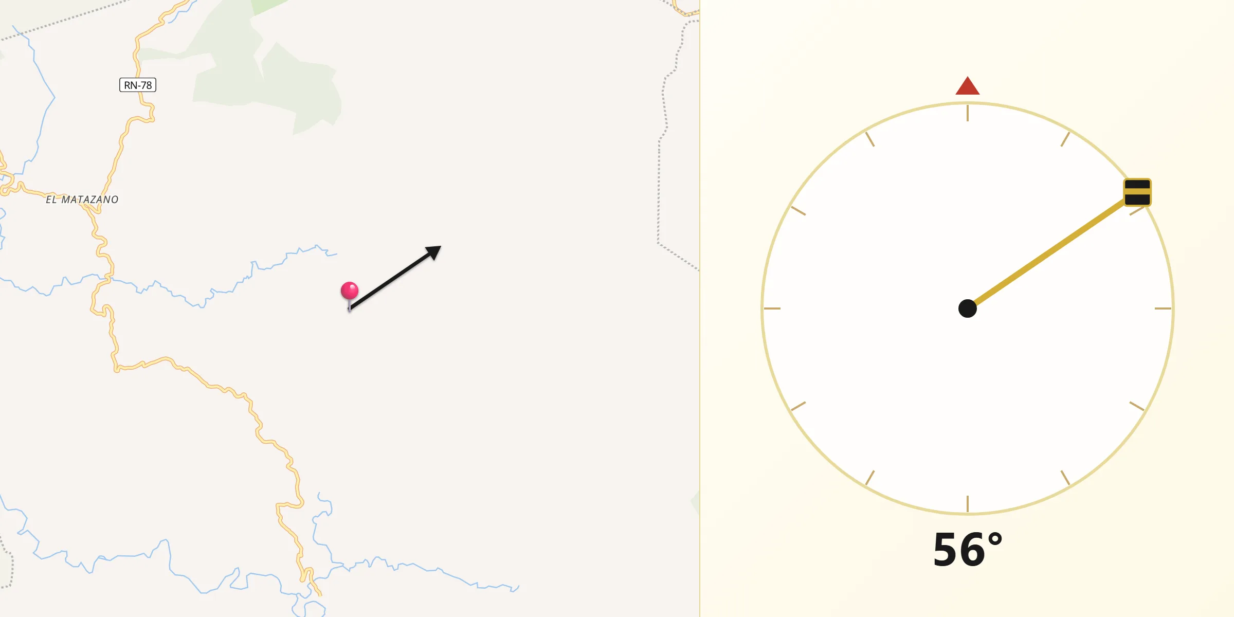 Dirección de la Qibla desde La Iguala