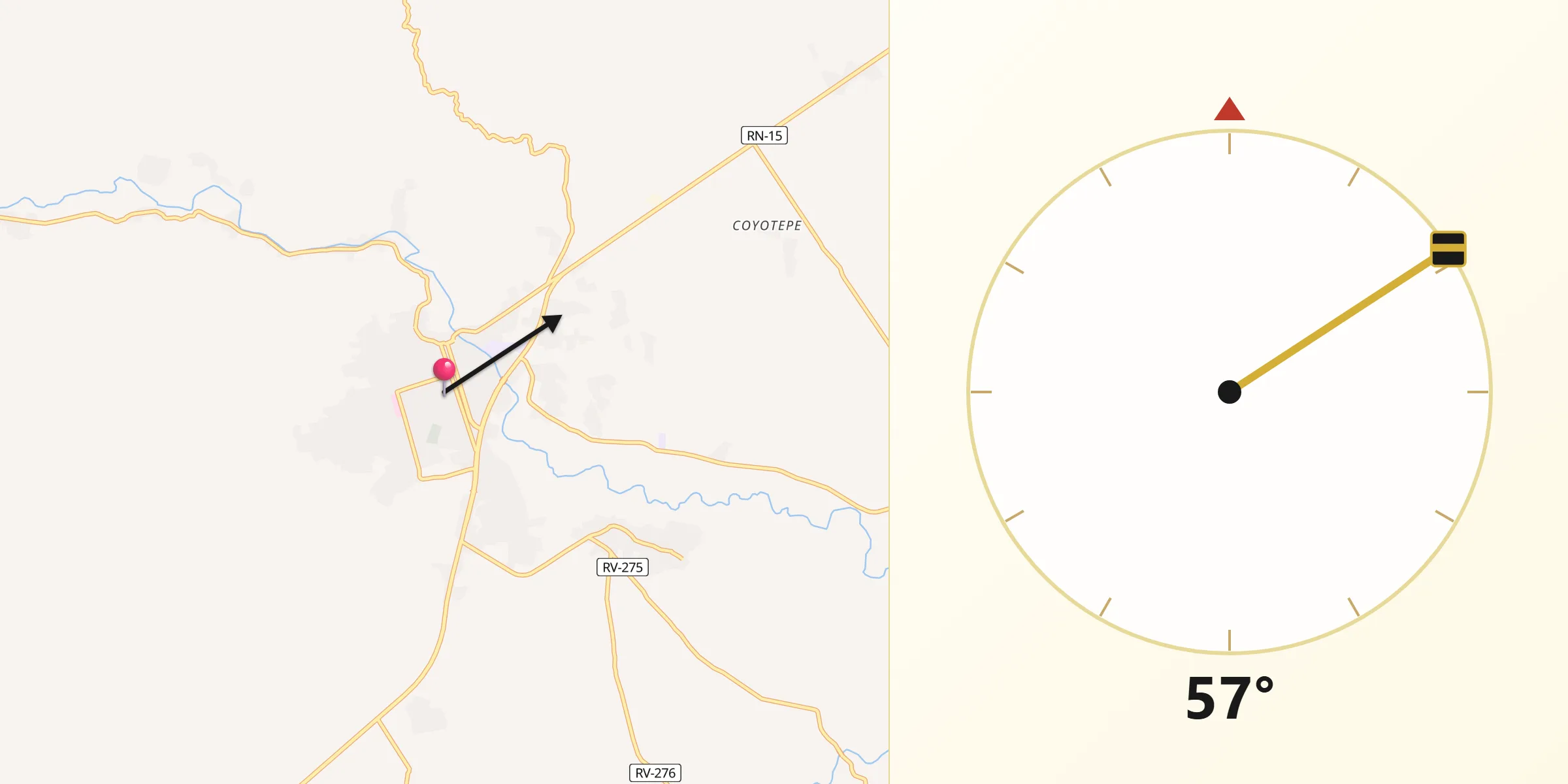 Dirección de la Qibla desde Juticalpa