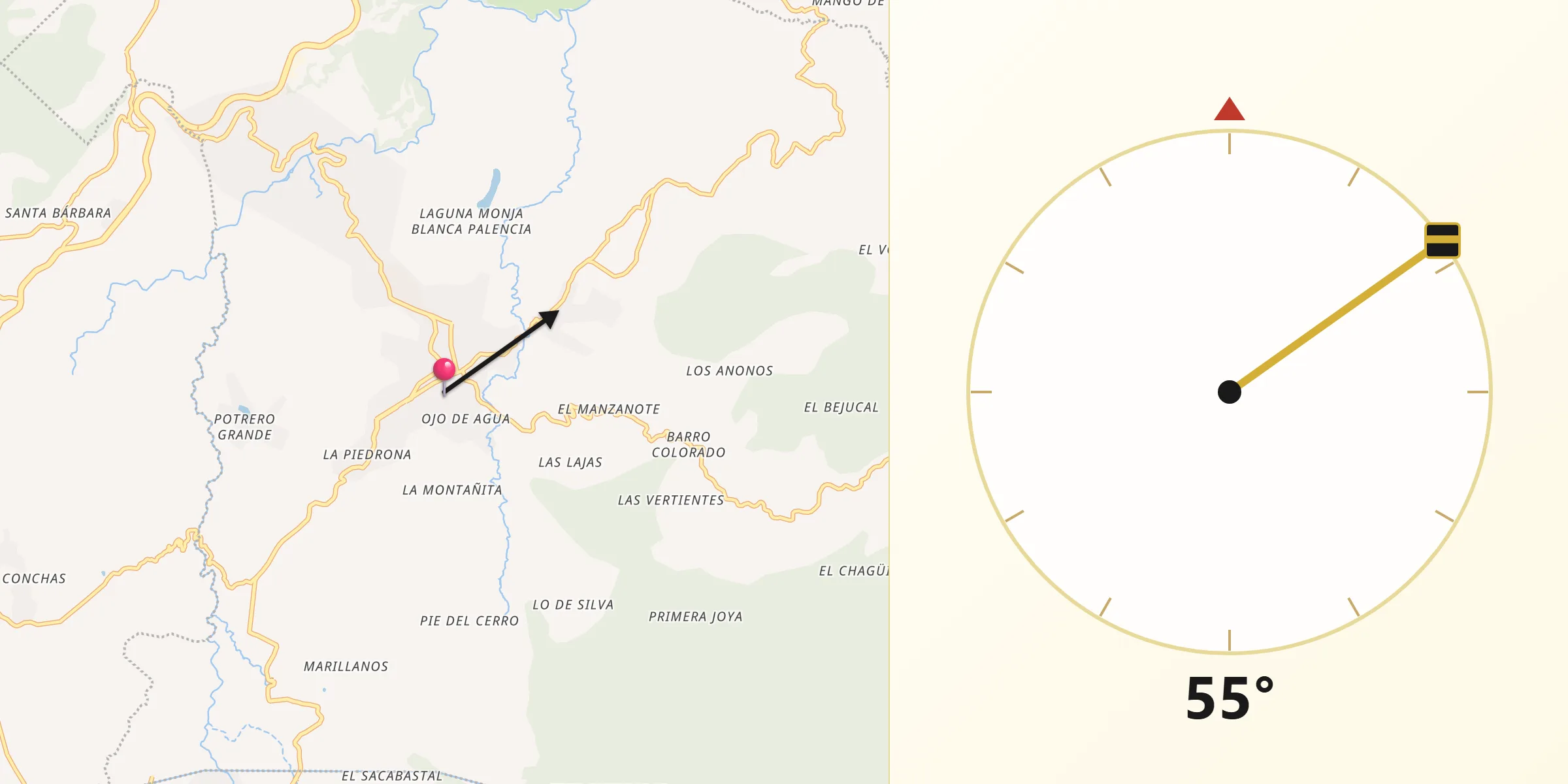 Dirección de la Qibla desde Palencia