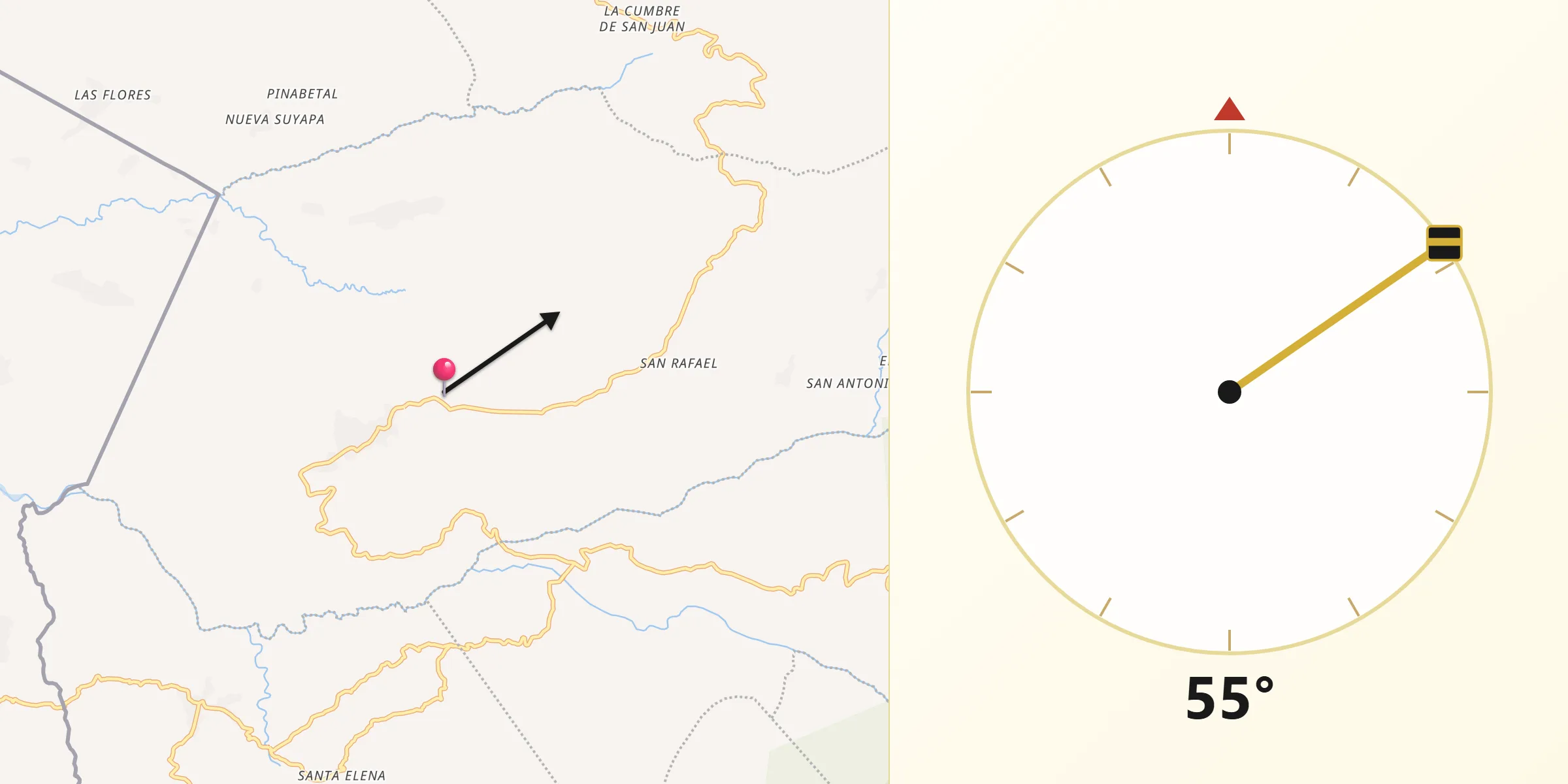 Dirección de la Qibla desde San Fernando