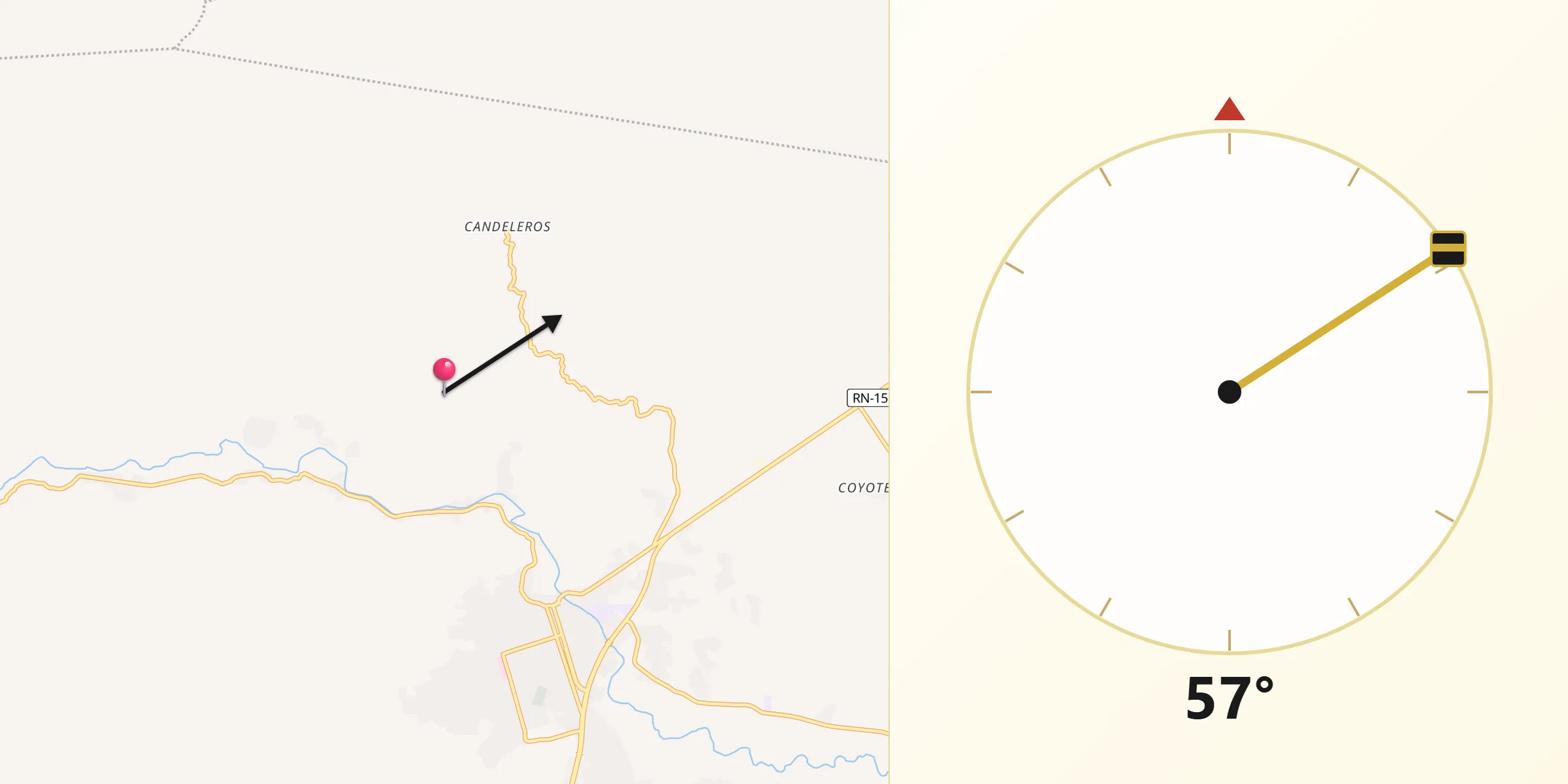 Dirección de la Qibla desde La Concepción