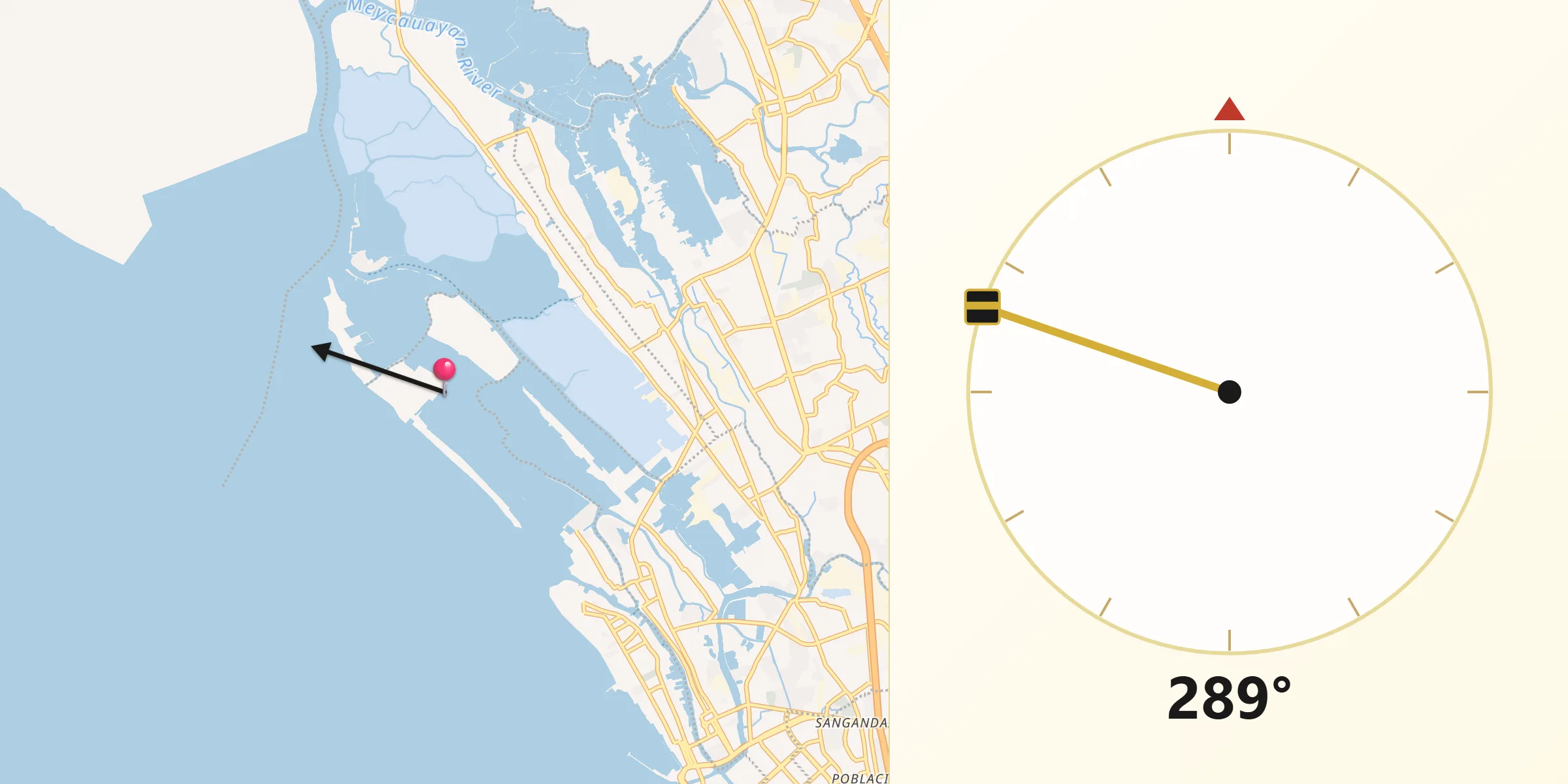 Qibla Direction from Obando