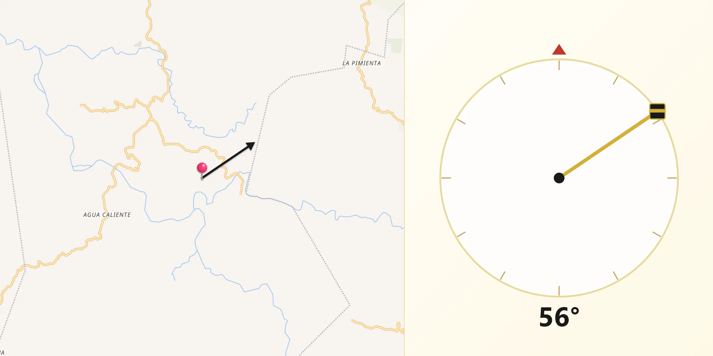 Dirección de la Qibla desde Azacualpa