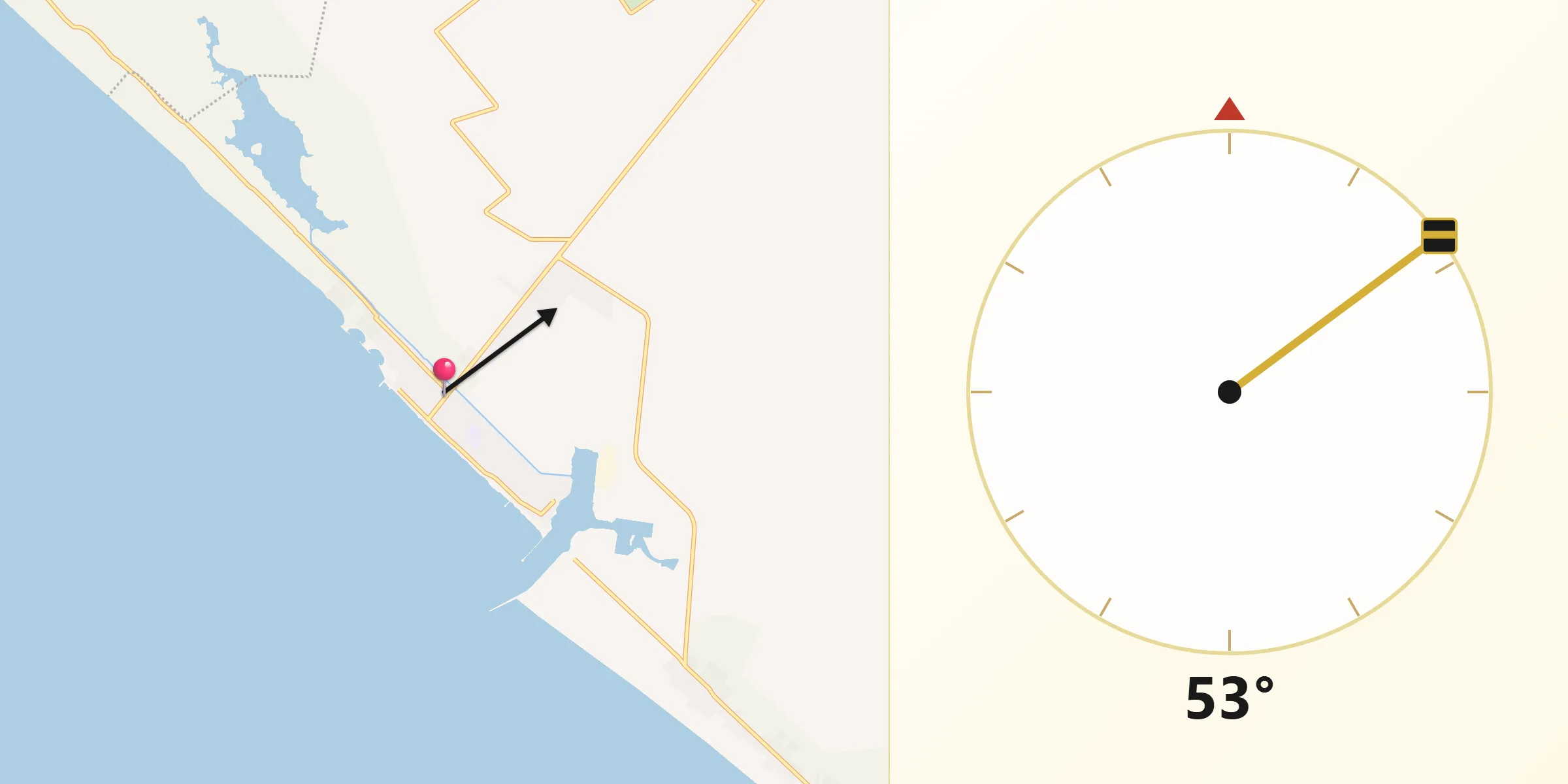 Dirección de la Qibla desde Puerto Madero