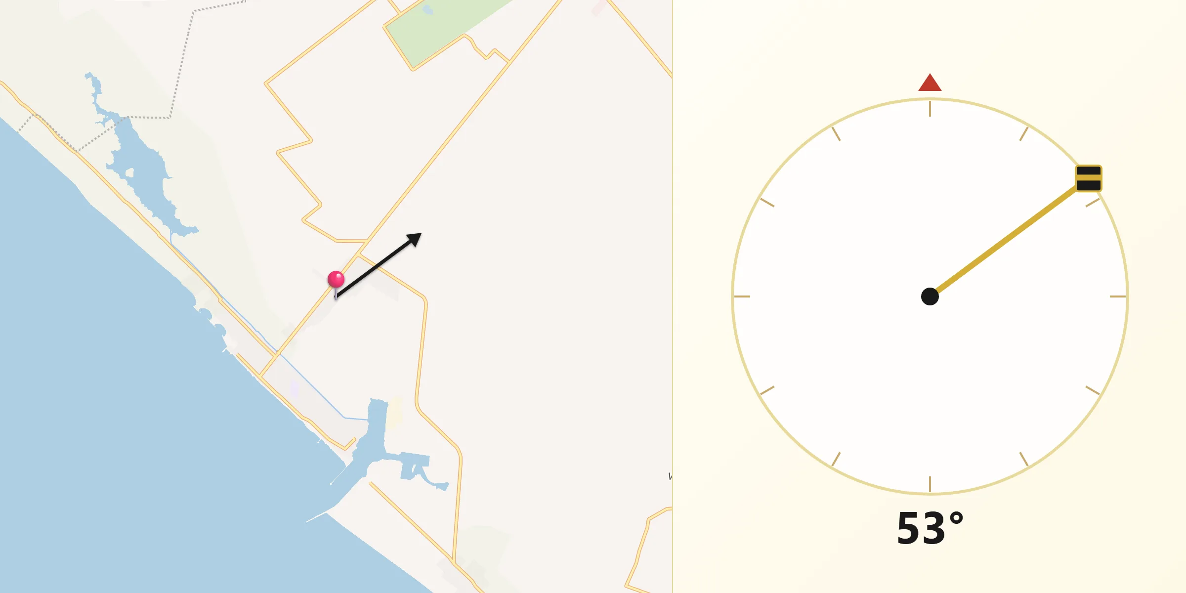 Dirección de la Qibla desde El Encanto