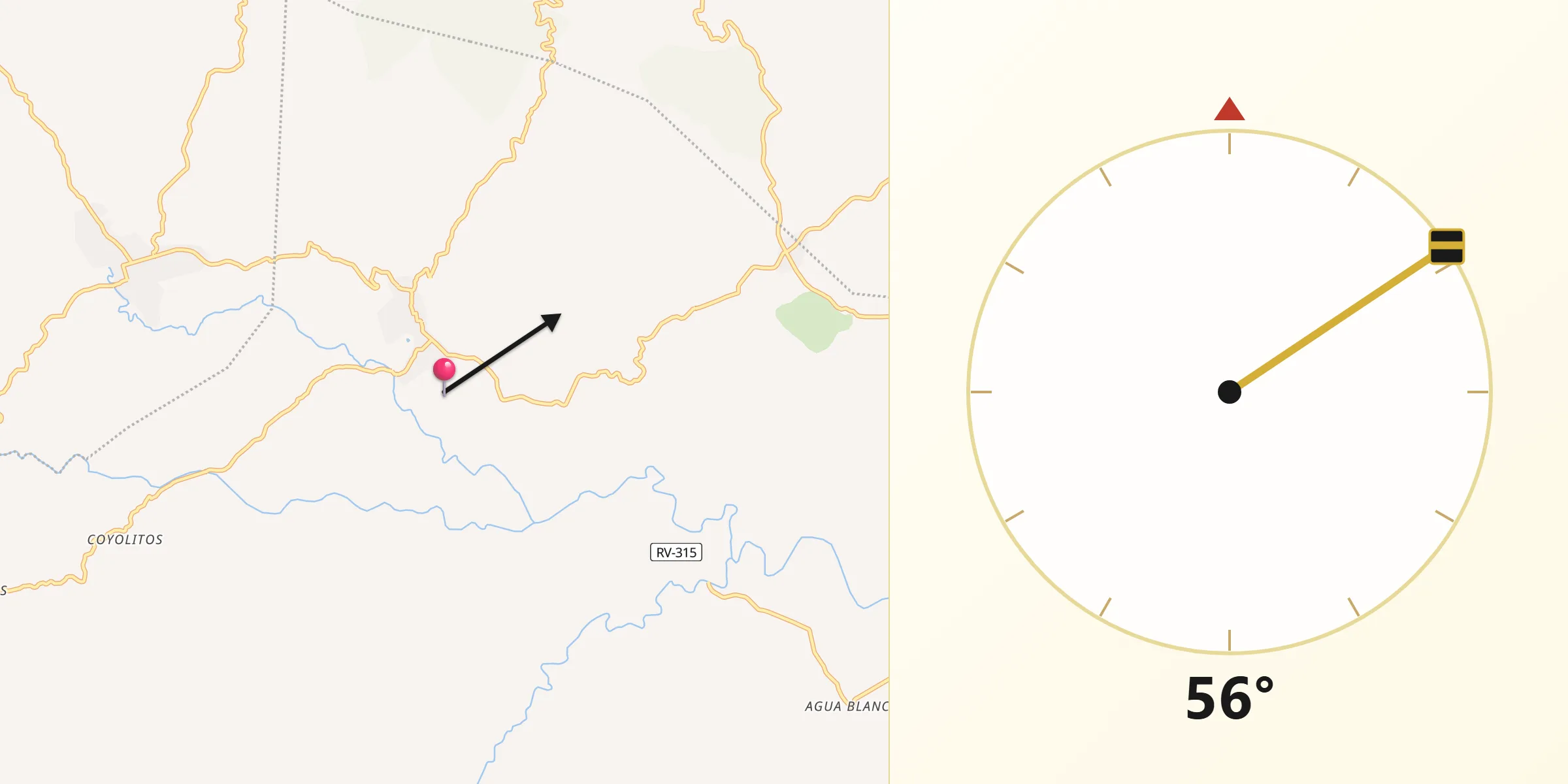 Dirección de la Qibla desde Esquías