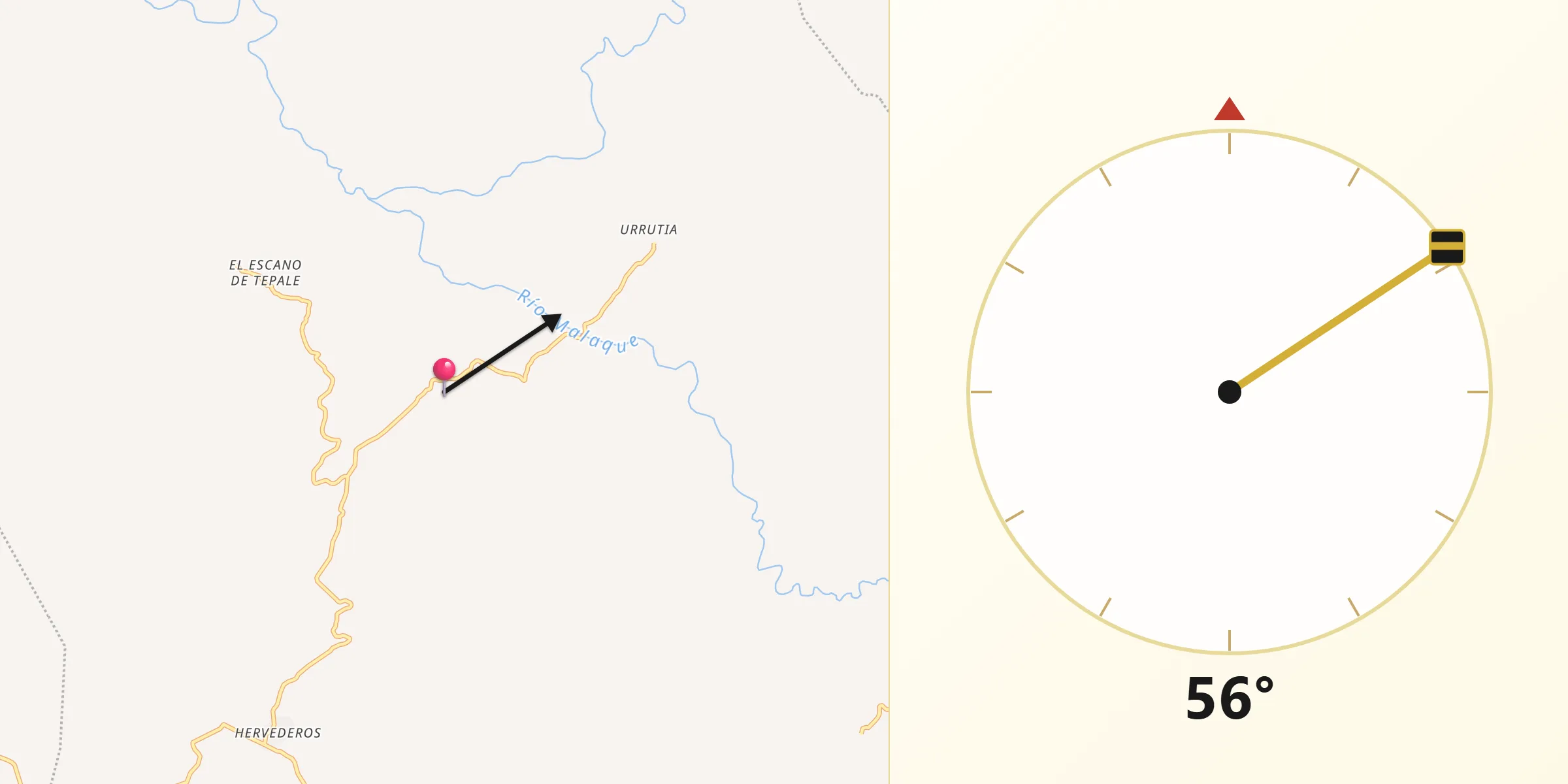 Dirección de la Qibla desde San Ignacio
