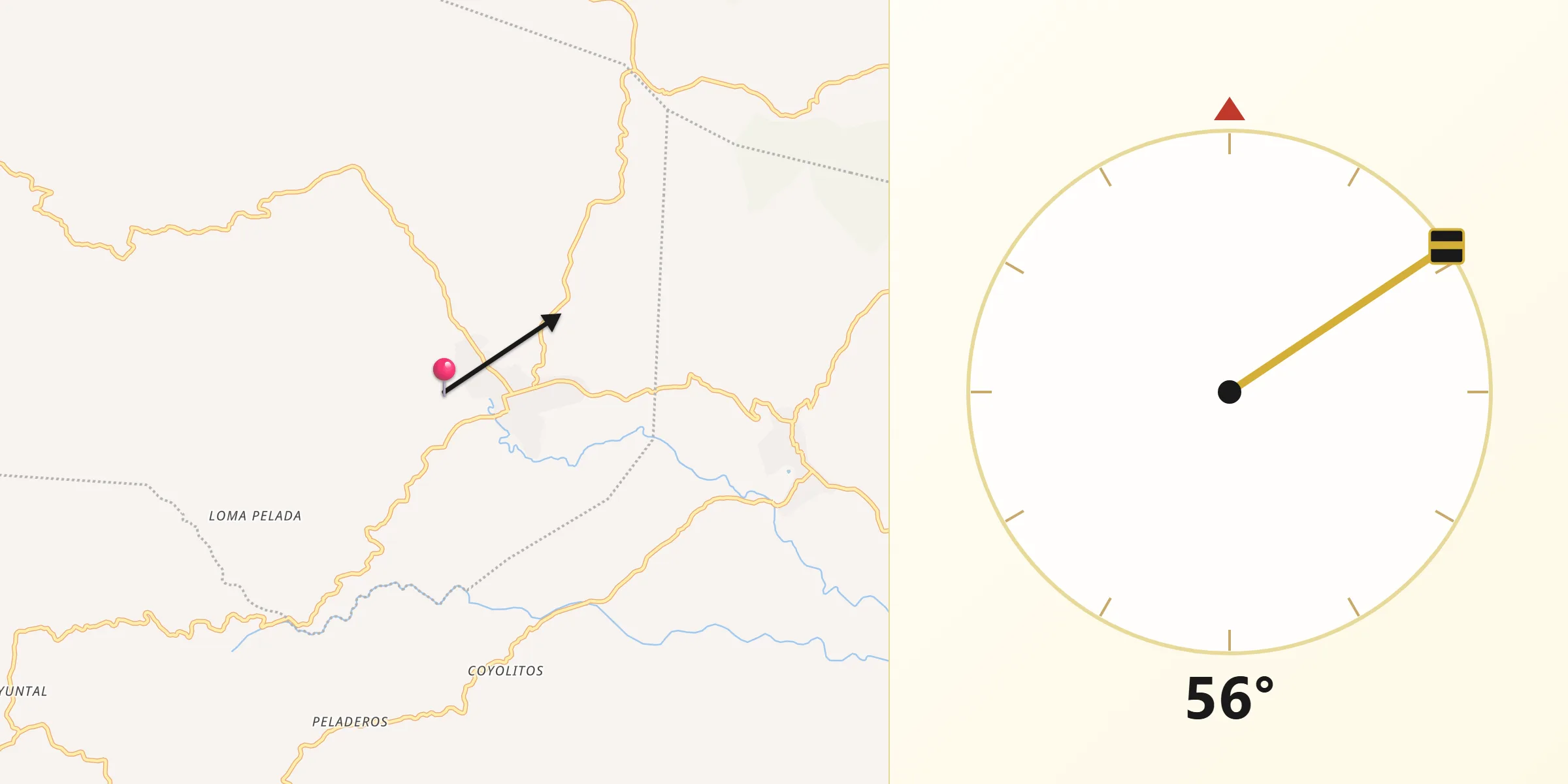 Dirección de la Qibla desde San Luis