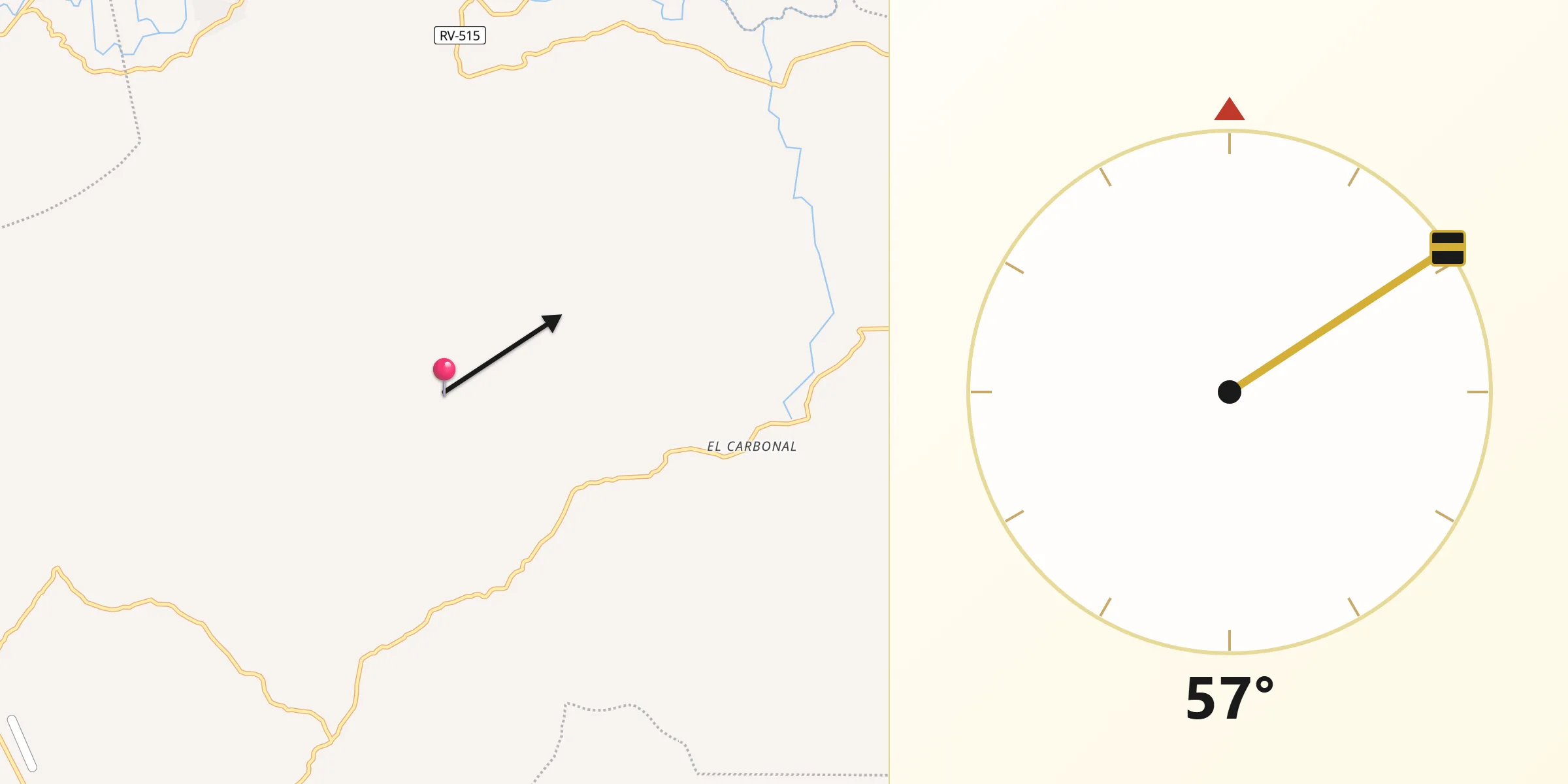 Dirección de la Qibla desde Silca