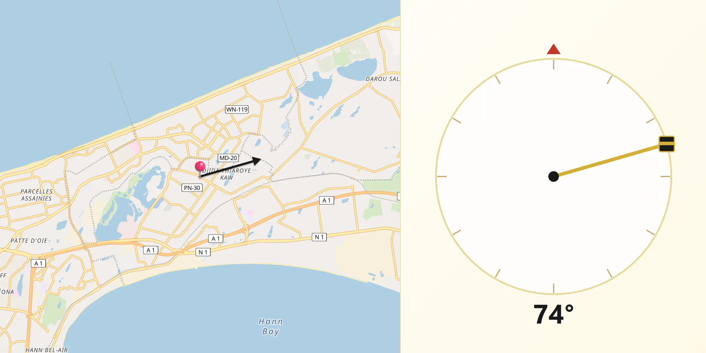 اتجاه القبلة من بيكين
