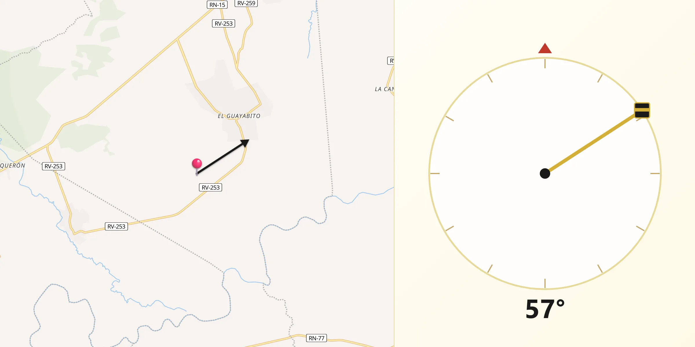 Dirección de la Qibla desde Santa María del Real