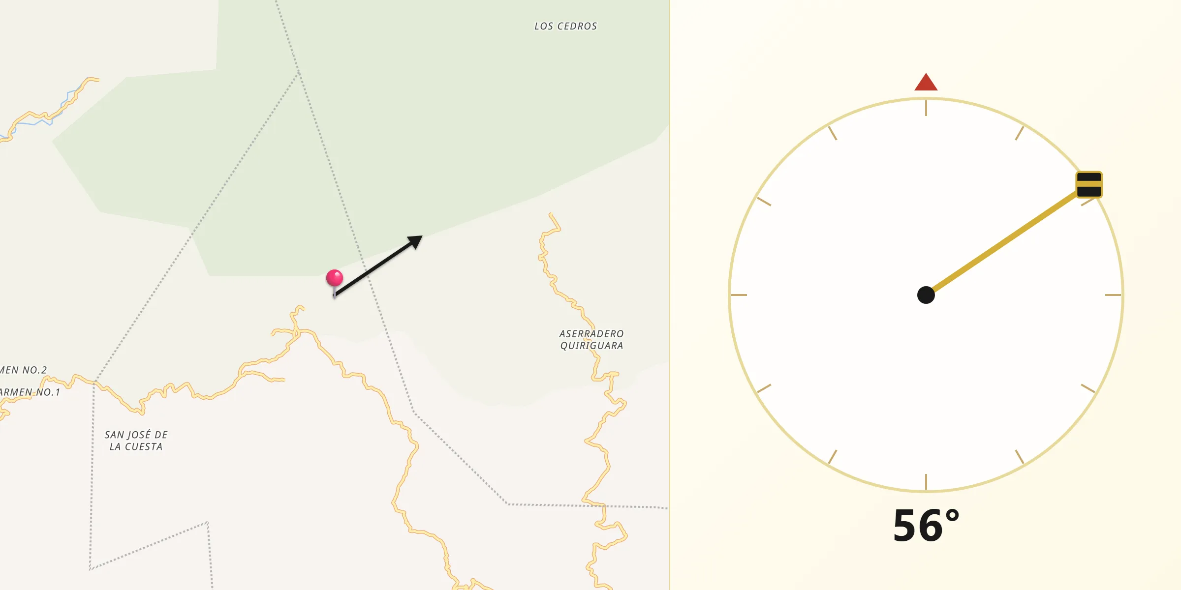 Dirección de la Qibla desde Río Bonito