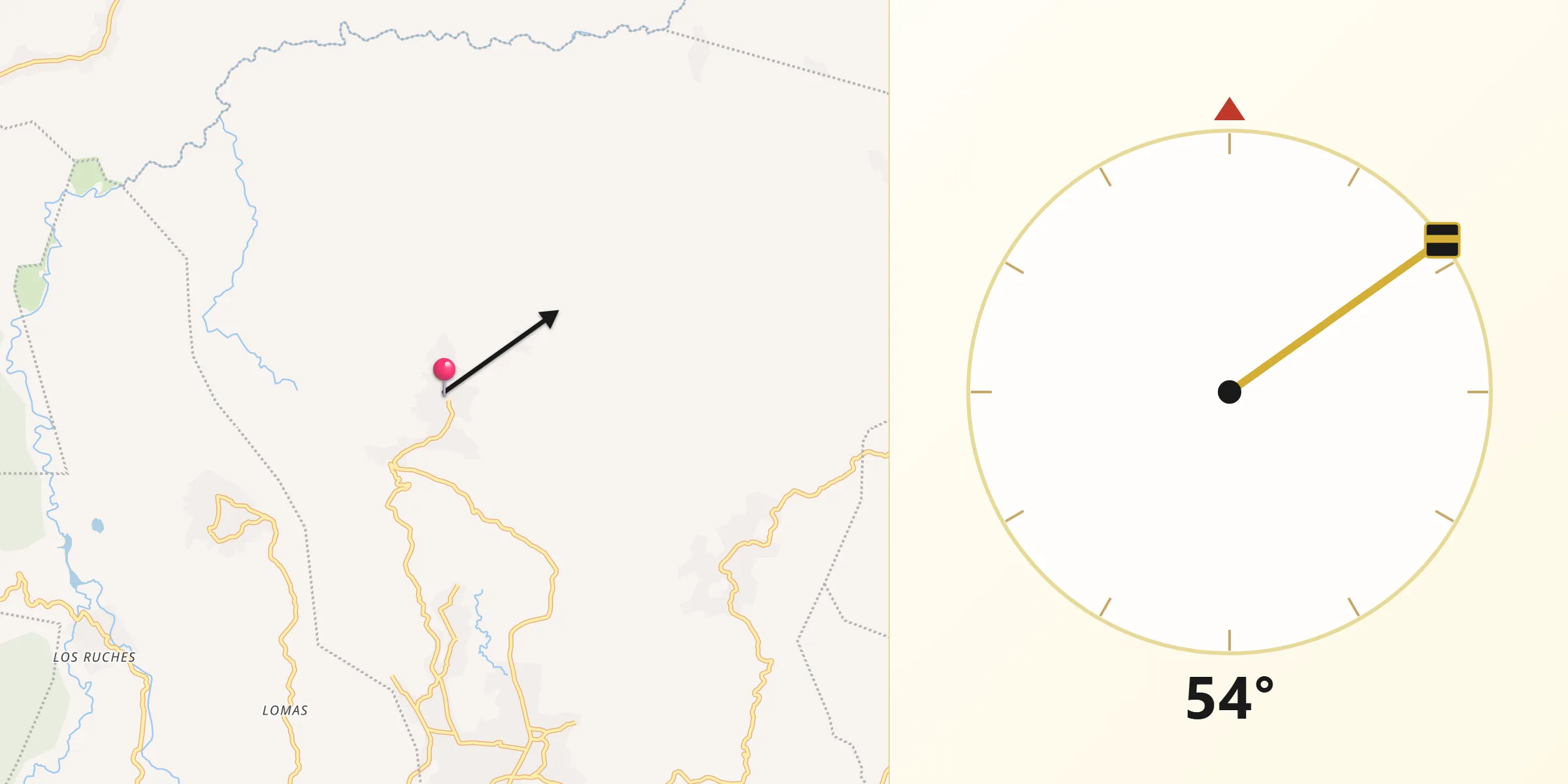 Dirección de la Qibla desde San Pedro Ayampuc