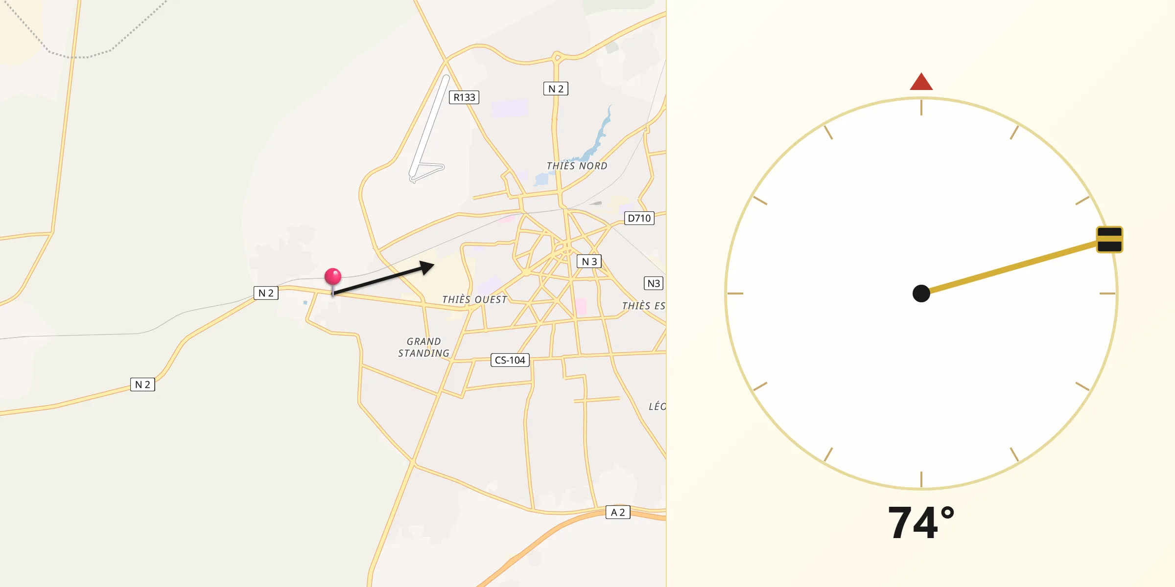 اتجاه القبلة من تييس نون
