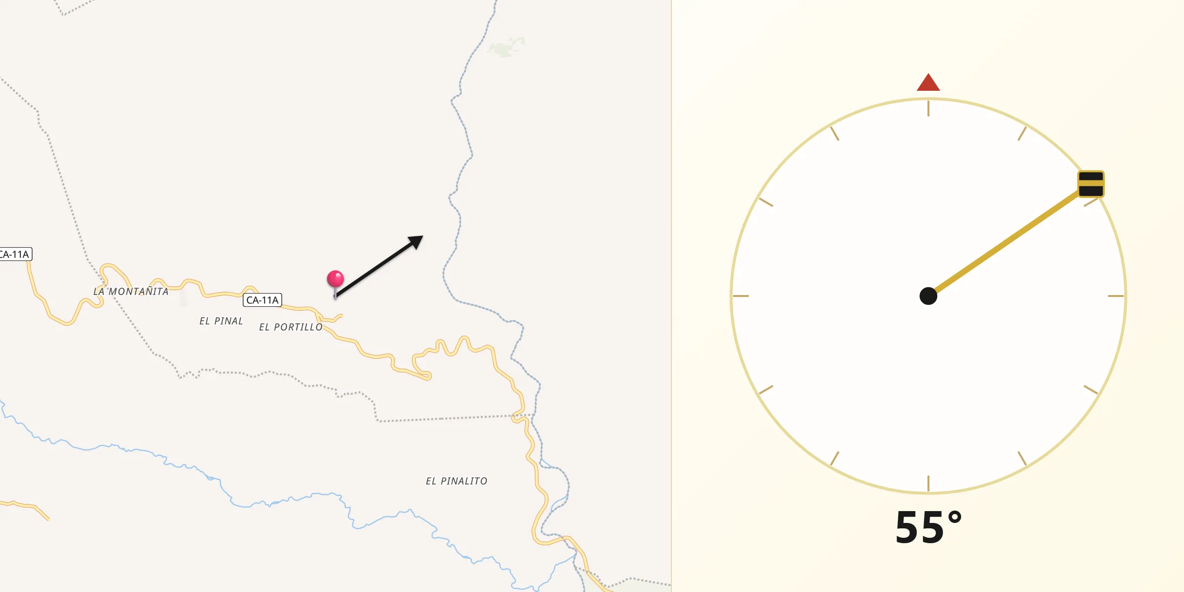 Dirección de la Qibla desde San Juan de Opoa