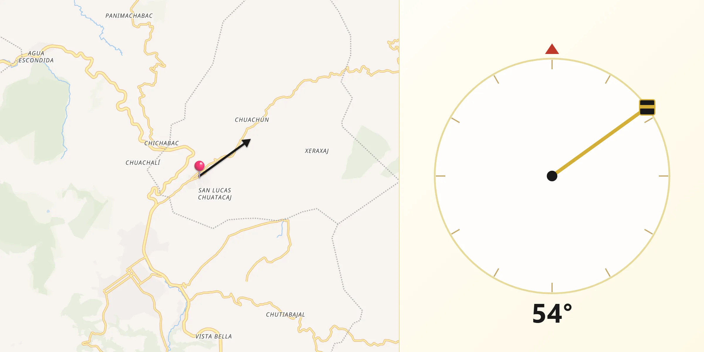 Dirección de la Qibla desde Santa Apolonia