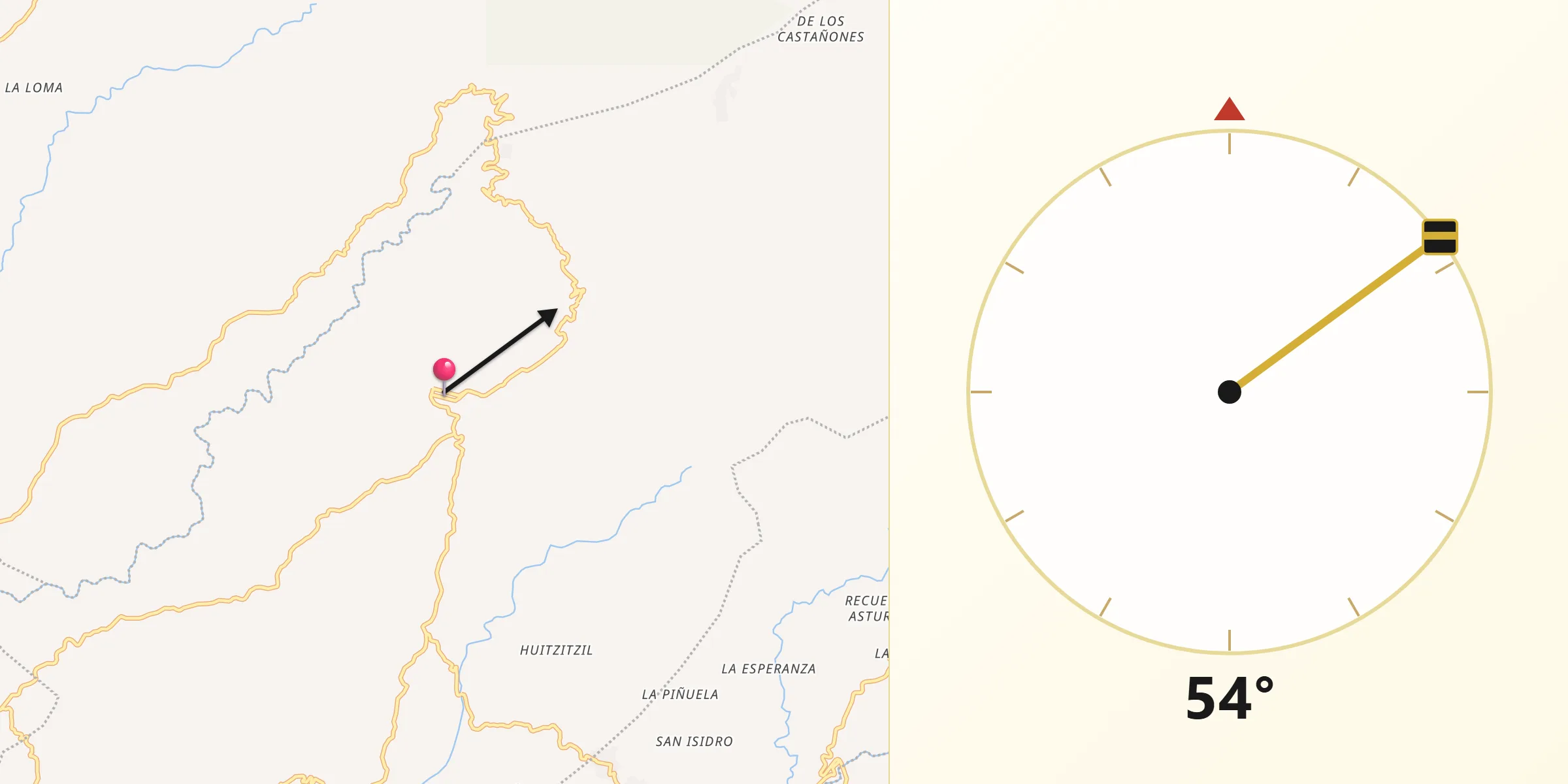 Dirección de la Qibla desde Nuevo Progreso