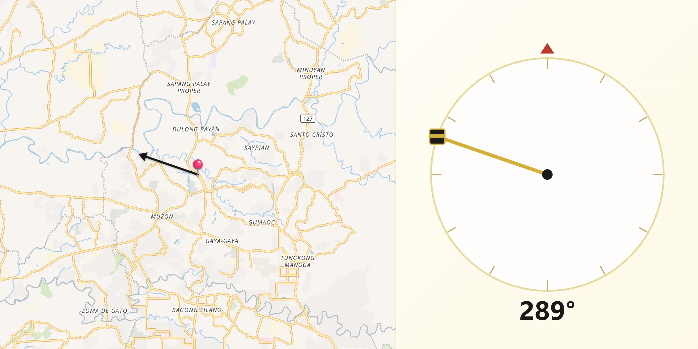 Qibla Direction from San Jose del Monte