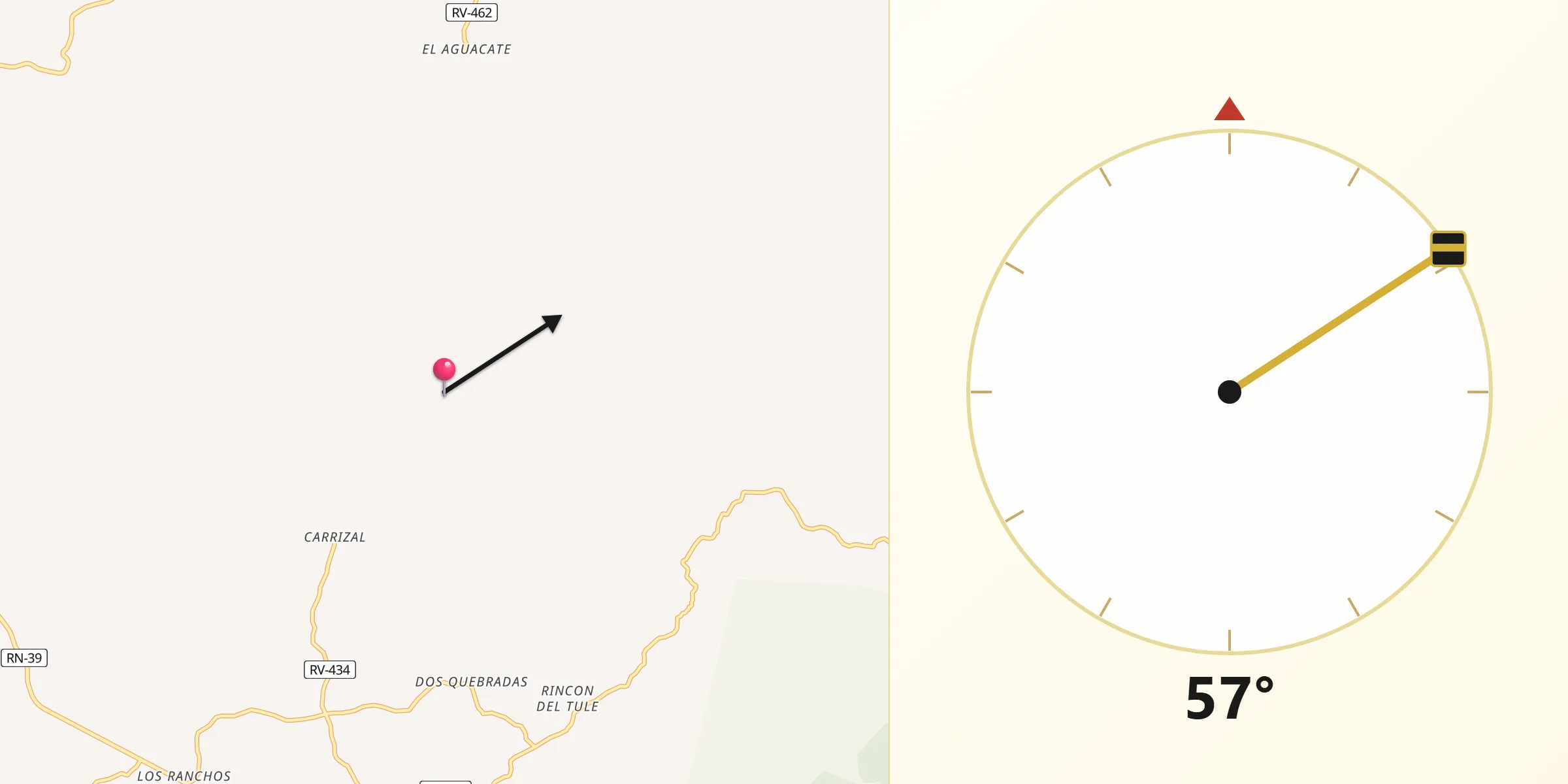 Dirección de la Qibla desde Municipio de San Francisco de La Paz