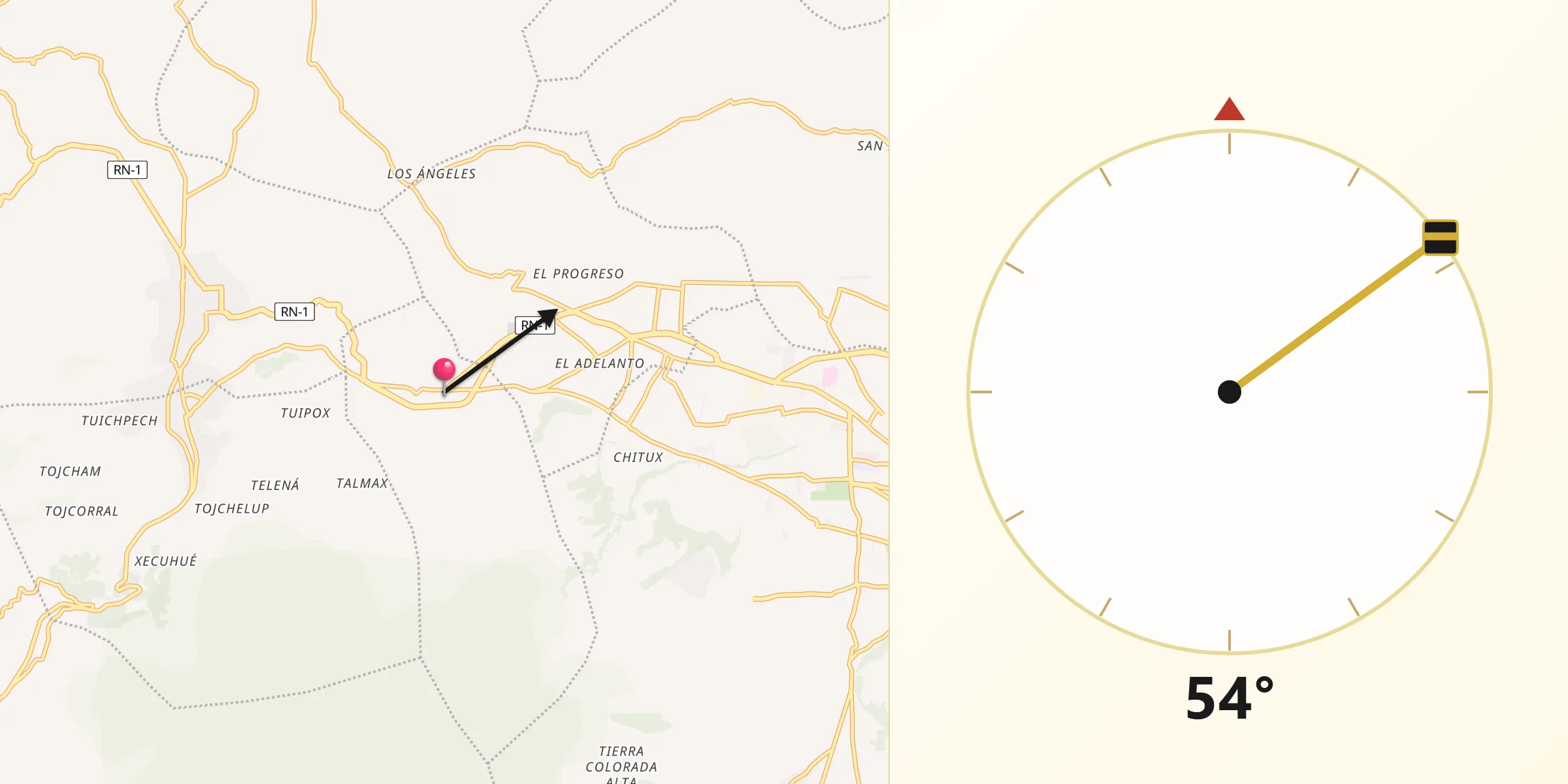 Dirección de la Qibla desde San Mateo
