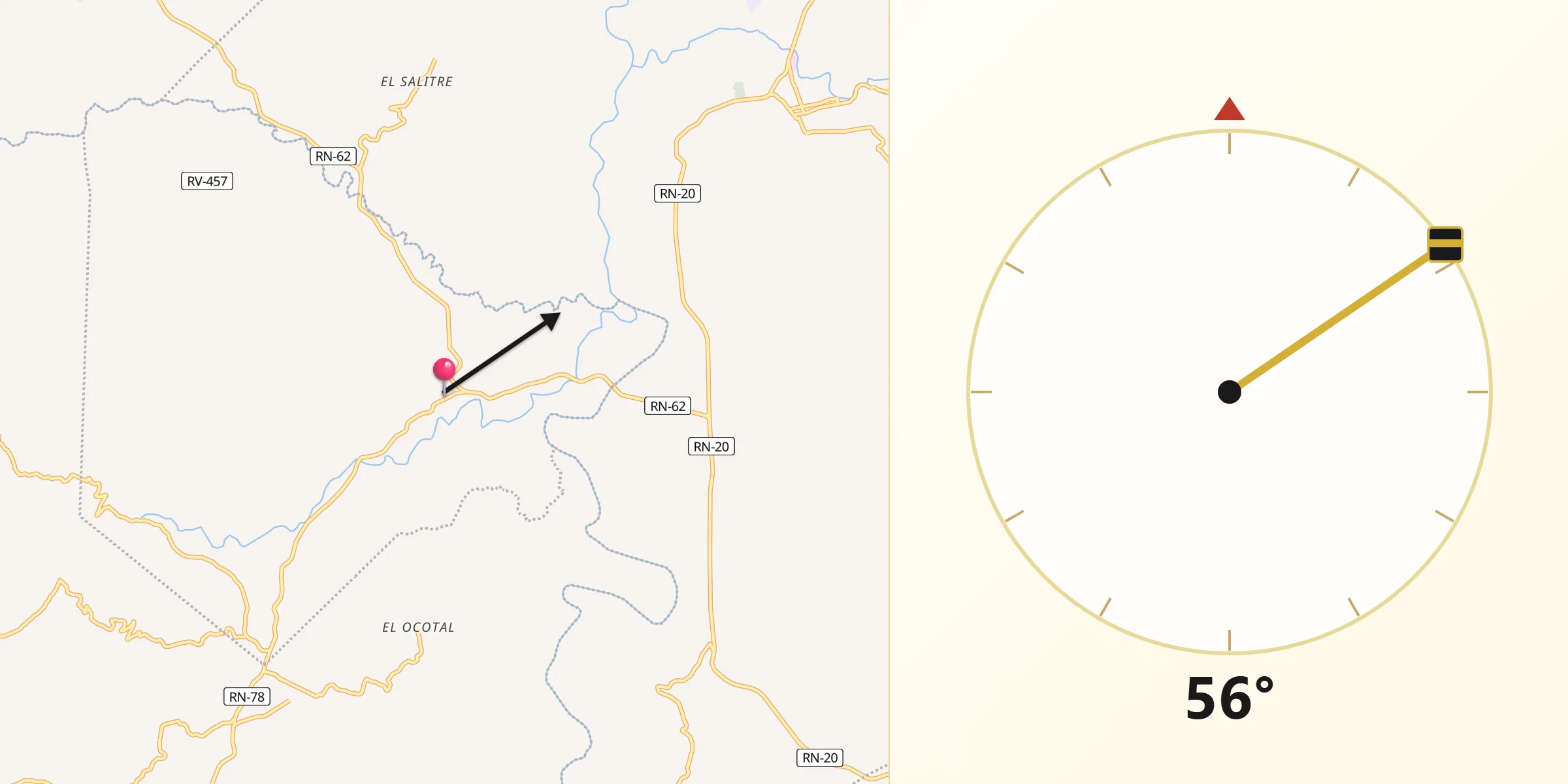 Dirección de la Qibla desde San Vicente Centenario