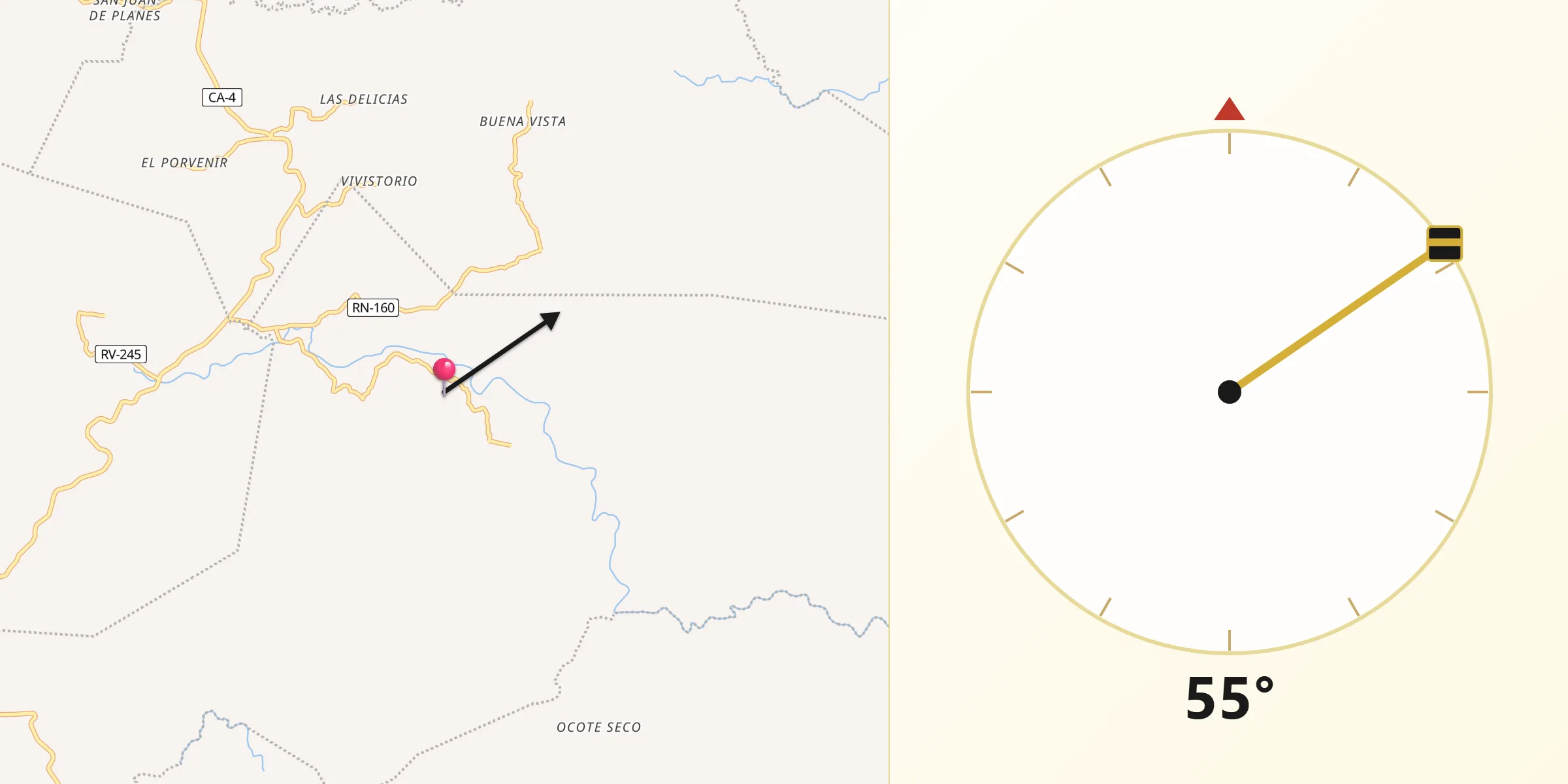 Dirección de la Qibla desde Quezailica
