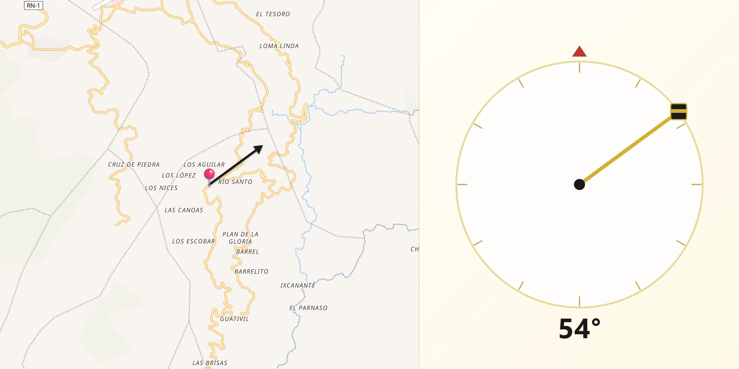 Dirección de la Qibla desde San Cristóbal Cucho